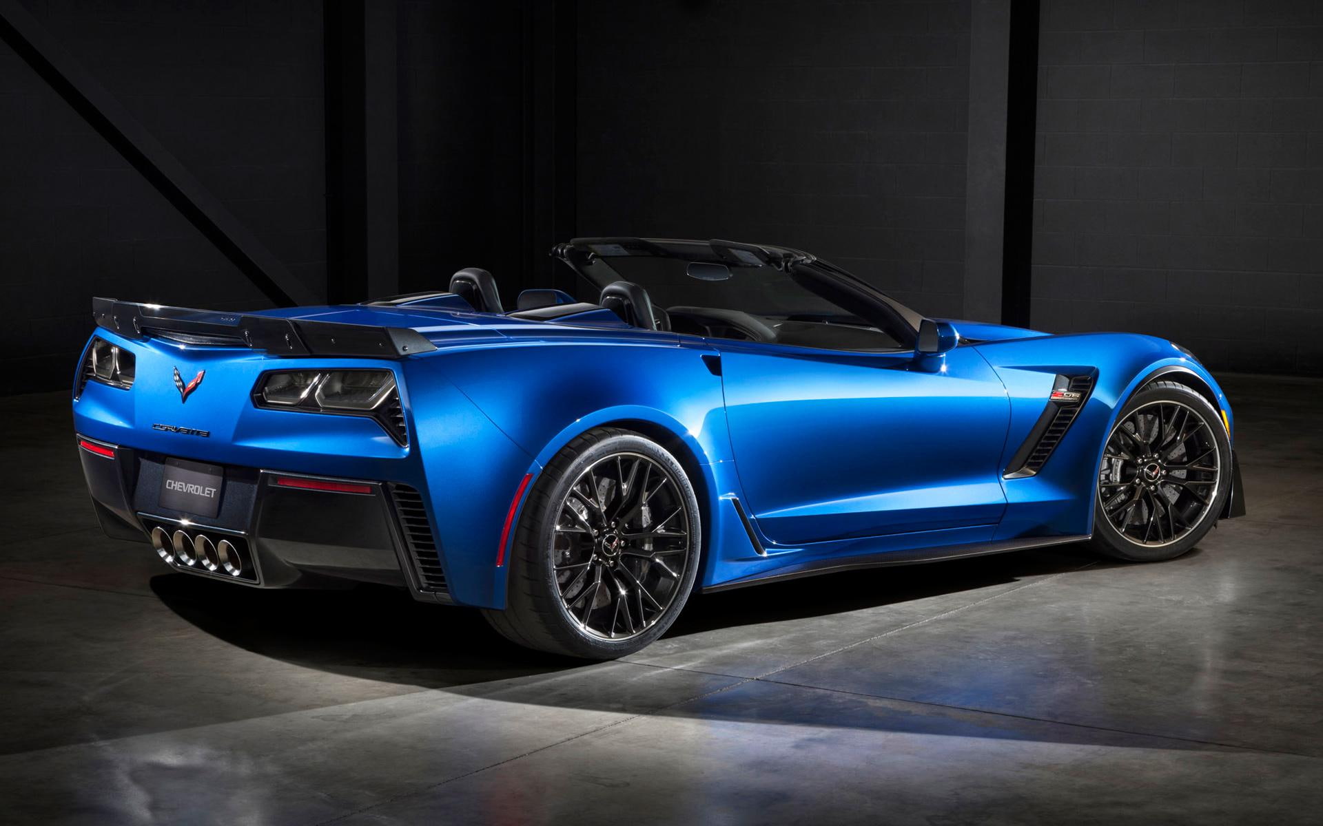 sports, blue, 1080P, z, car, 2015, corvette, cheverolet, cars, convertible, chevrolet, HD Wallpaper