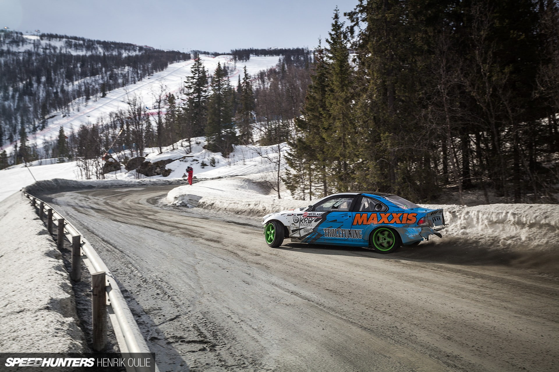tree, mode of transportation, one person, Speedhunters, car, mountain, cold temperature, outdoors, racecar, motion, leisure activity, nature, speed, sport, HD Wallpaper
