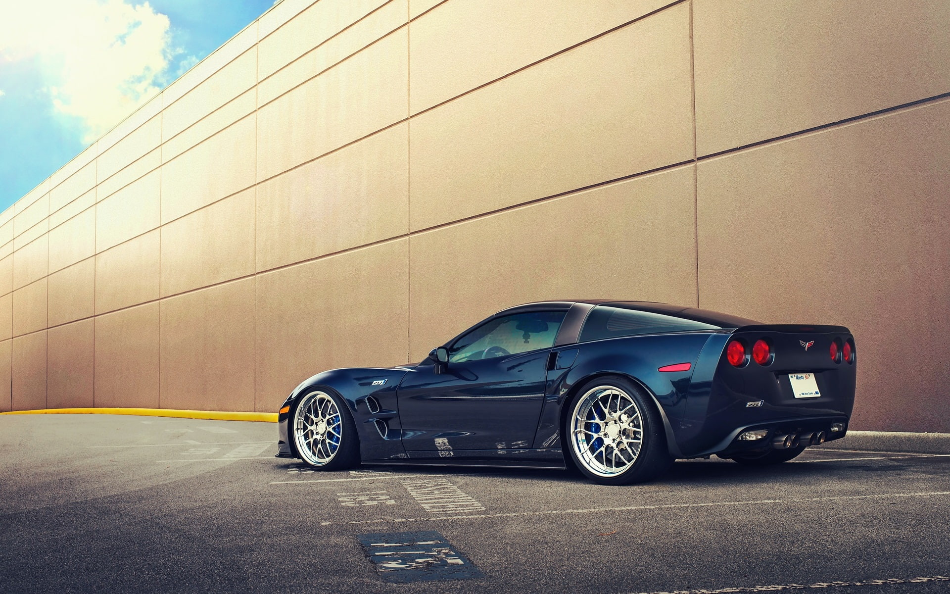 Blue, Chevrolet, Car, 1080P, zr, luxury, black, corvette, HD Wallpaper