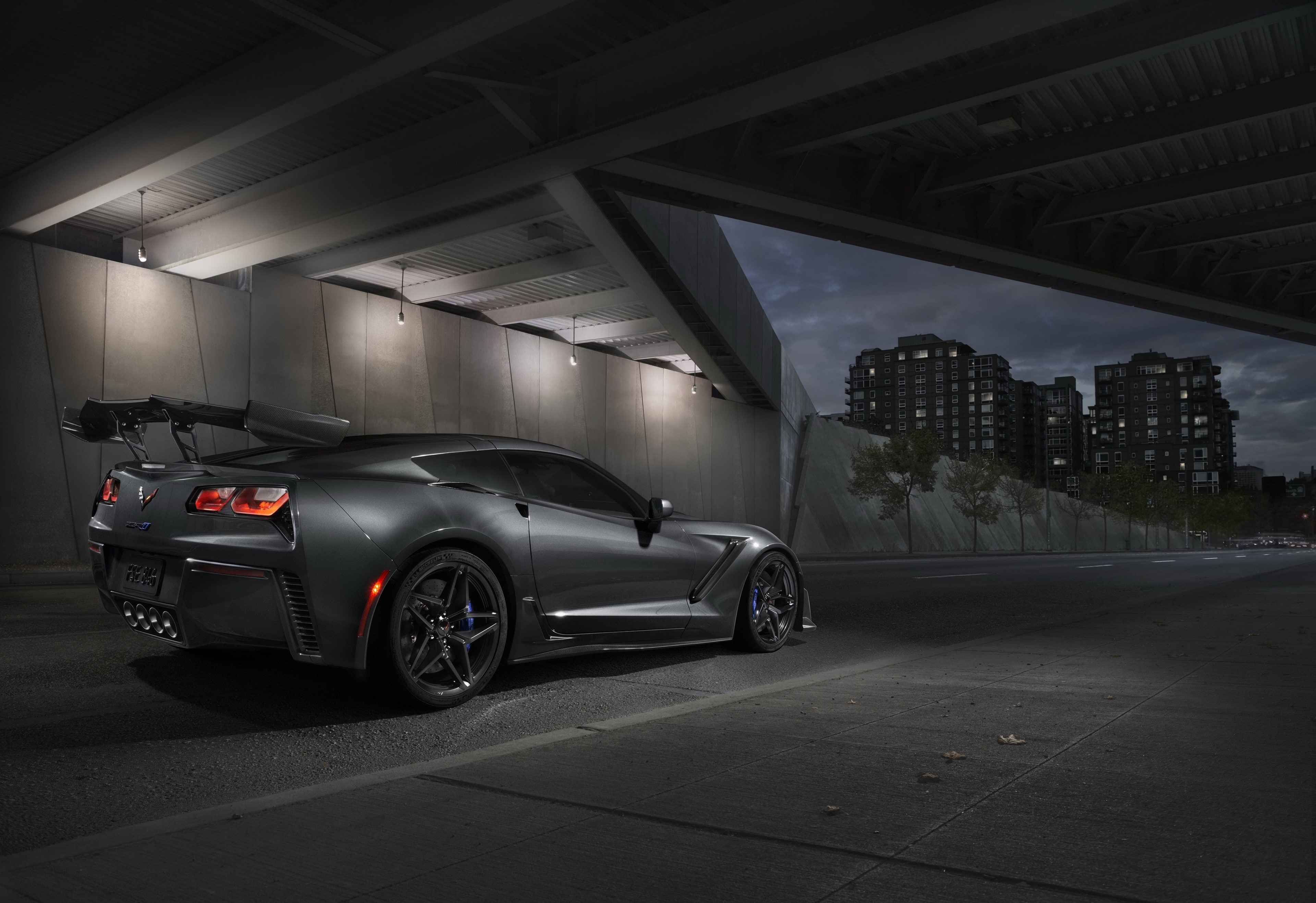 outdoors, night, motor vehicle, no people, city, nature, land vehicle, building, garage, built structure, building exterior, stationary, parking garage, HD Wallpaper