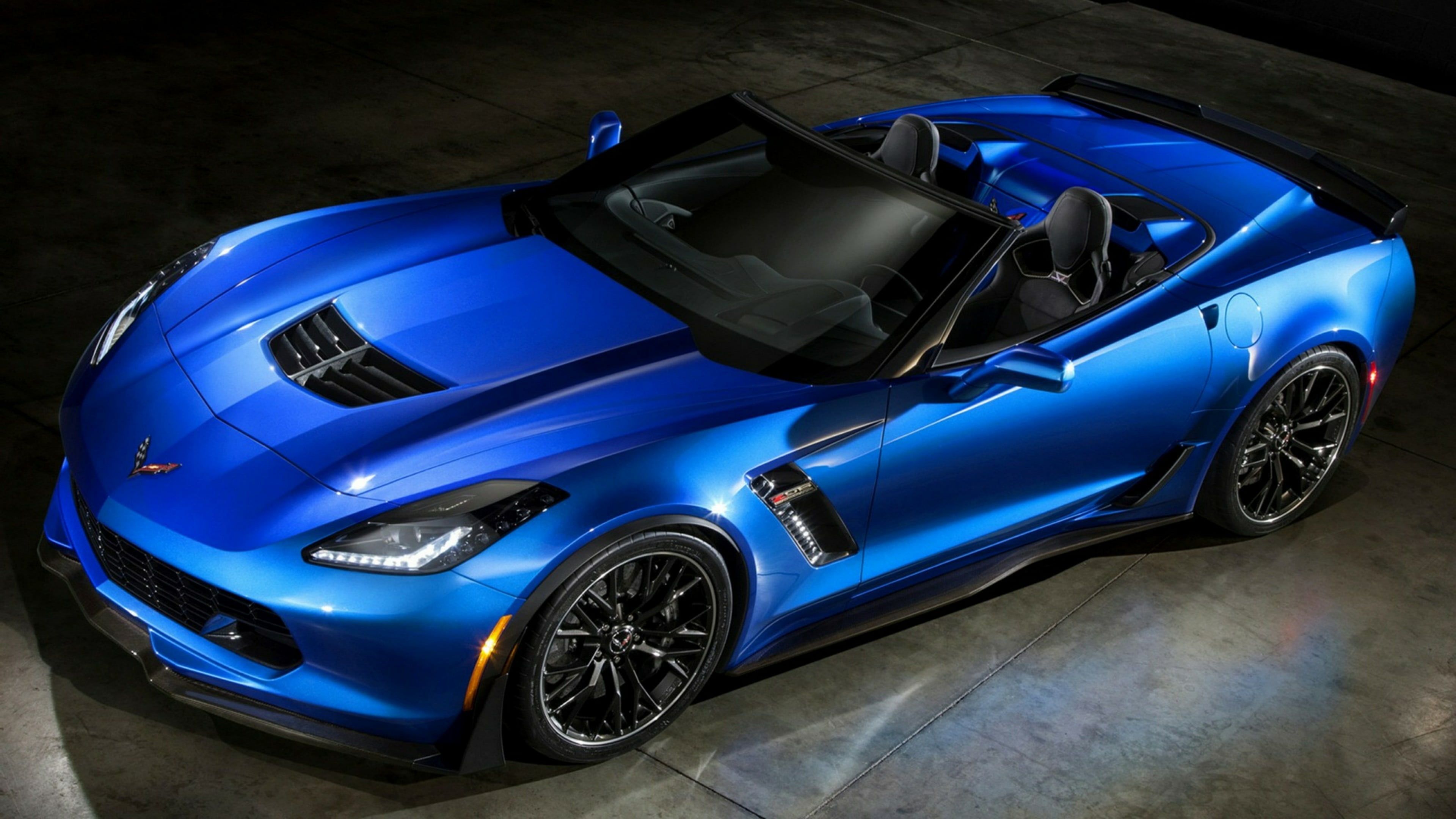 transportation, indoors, cabriolet, blue, 4K, racecar, land vehicle, blue car, muscle car, sports car, wealth, silver colored, chrome, vehicle, wheel, HD Wallpaper