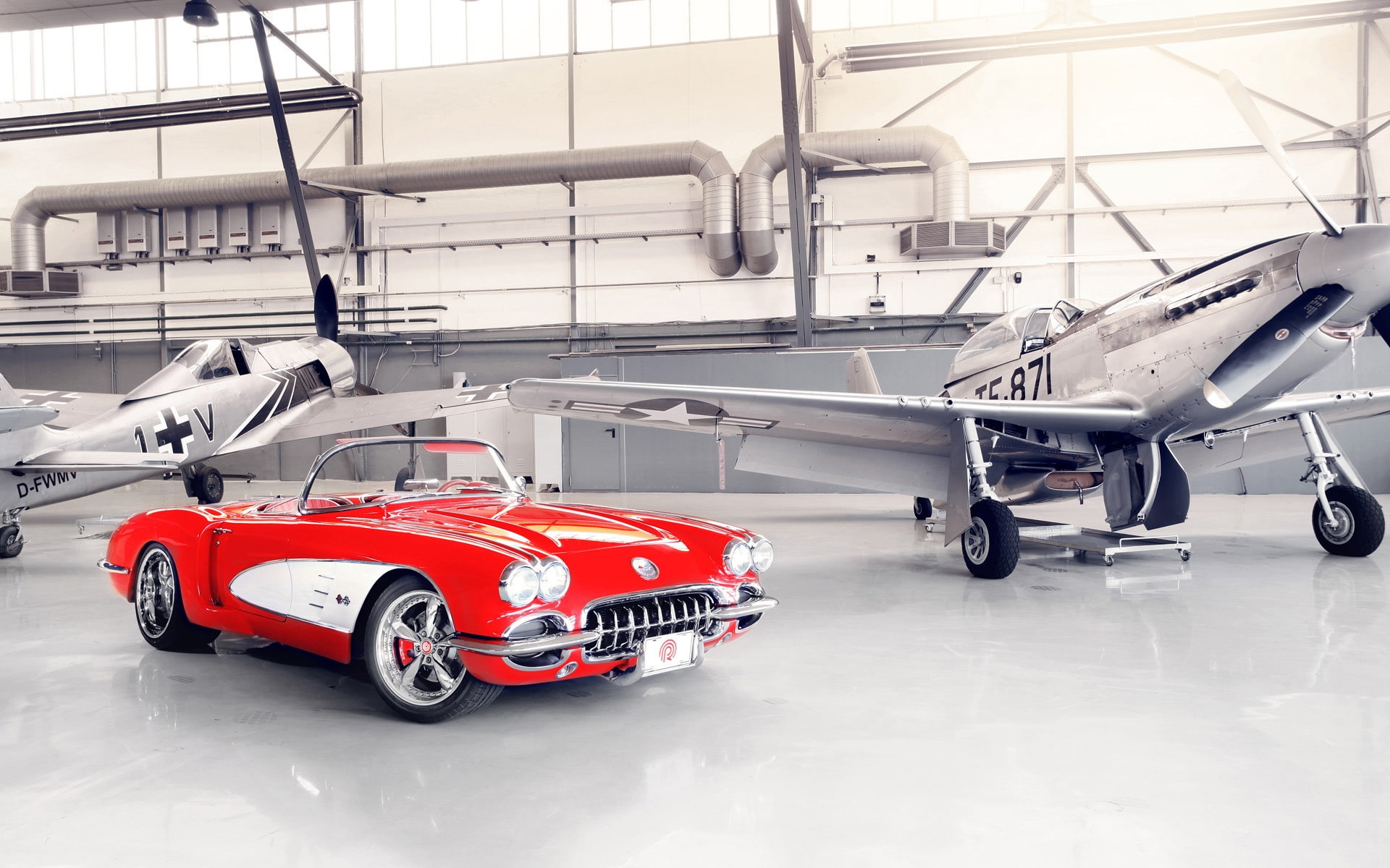 1080P, diecast, red, custom, white, Corvette, convertible, chevrolet, Chevrolet Corvette, HD Wallpaper