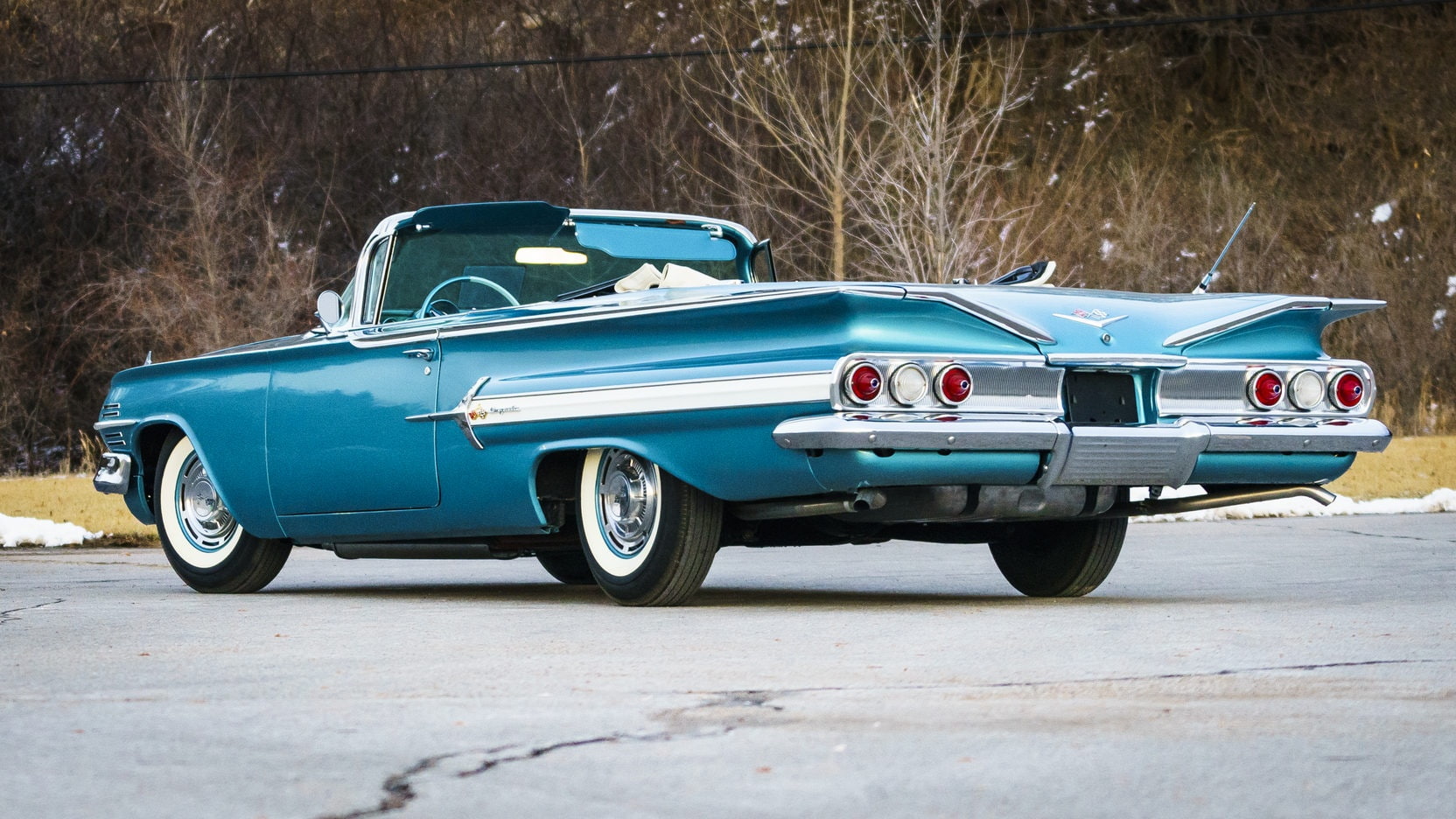 chevrolet, convertible, 1960, blue, impala, cars, 720P, HD Wallpaper