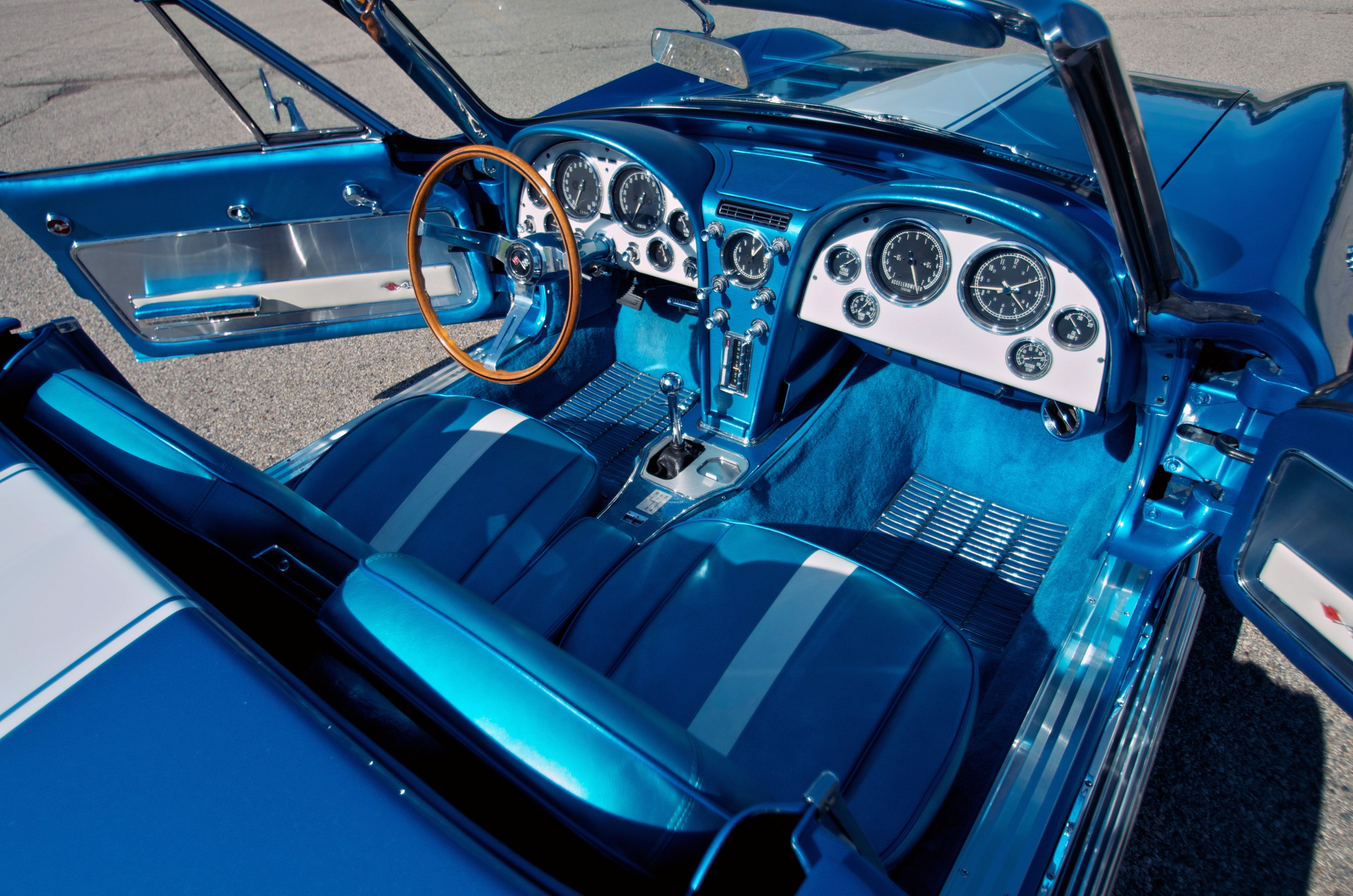 4K, convertible, muscle, chevrolet, supercar, sting, (c-2), ray, corvette, 1963, stingray, HD Wallpaper