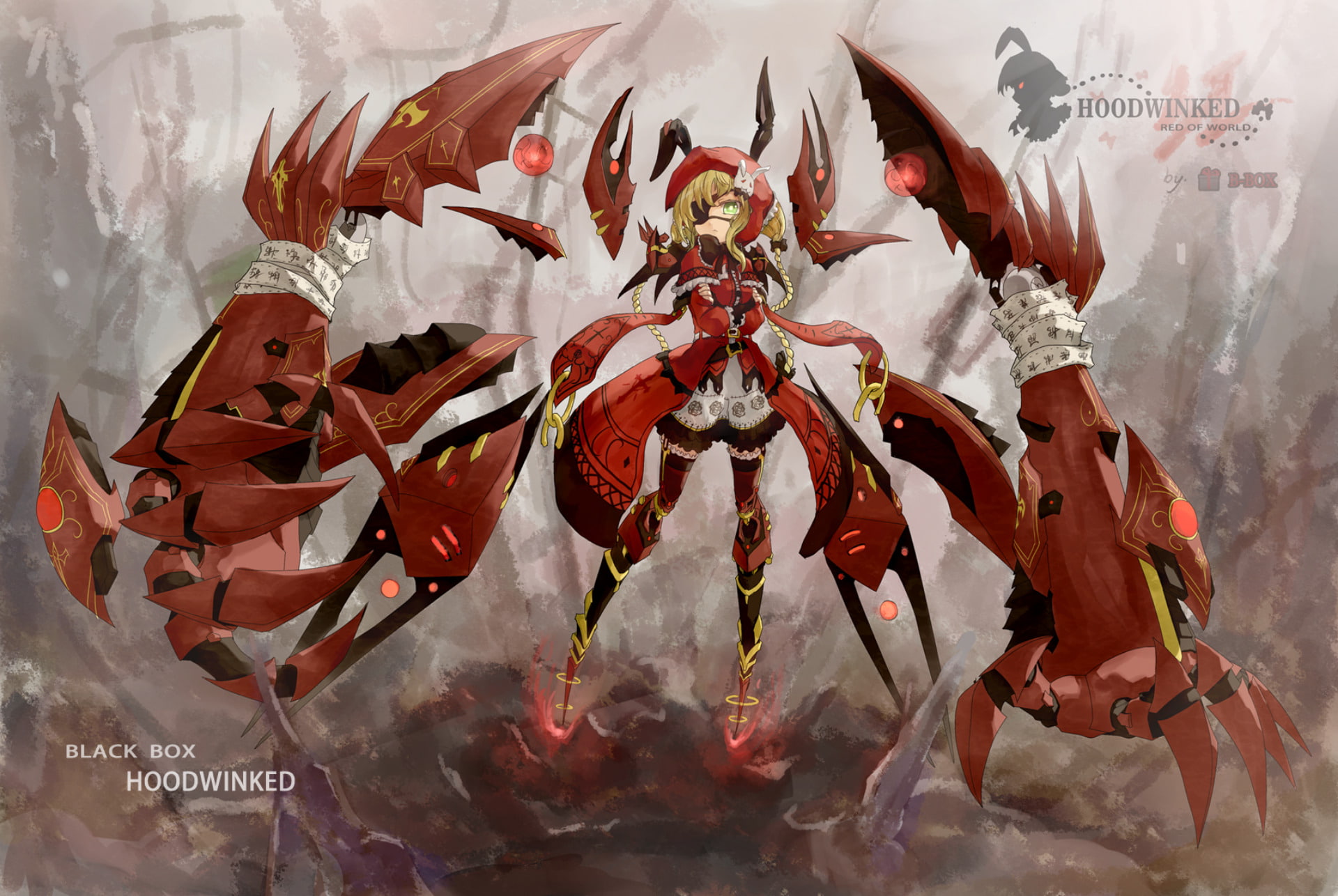 Original, Eye Patch, 1080P, Girl, Anime, Mecha, HD Wallpaper