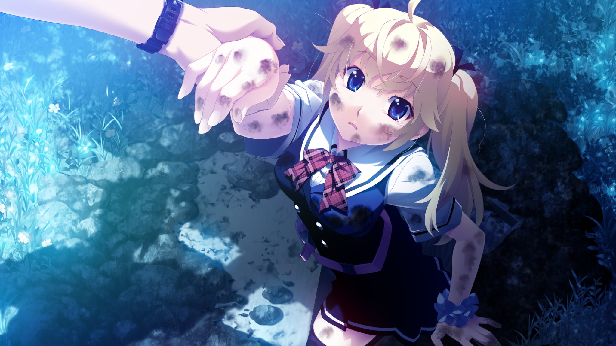 1080P, sea, one person, Grisaia no Kajitsu, high angle view, Matsushima Michiru, women, water, adventure, day, animal wildlife, swimming pool, swimming, HD Wallpaper