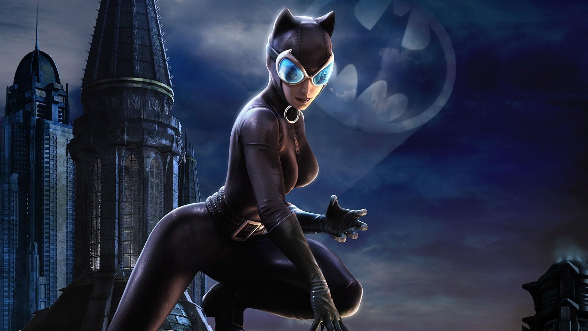 game, 1080P, girl, batman, catwoman, night, cat, dark, hero, movie, sexy, anime, HD Wallpaper