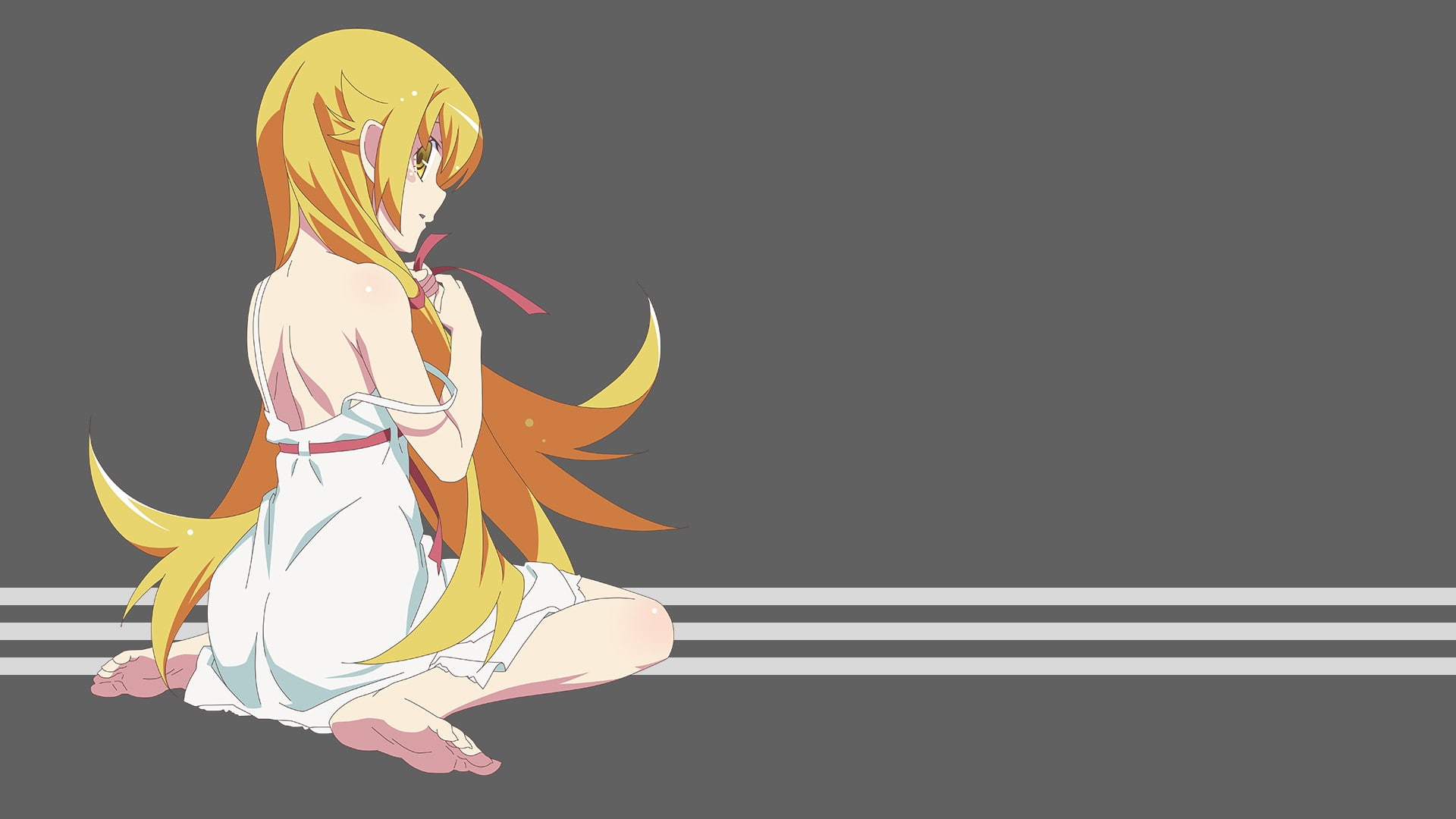 art and craft, 1080P, Yellow Eyes, Simple Background, studio shot, copy space, dress, Anime Girls, striped, nature, sexy anime, angel, indoors, creativity, HD Wallpaper