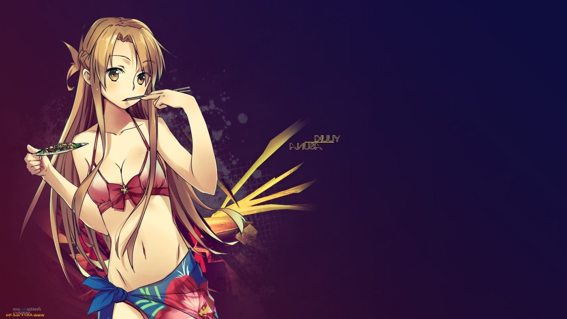 redhead, brunette, Yuuki Asuna, Red Eyes, blue eyes, Orange Eyes, Dark Hair, Anime Girls, female likeness, arts culture and entertainment, Orange Hair, HD Wallpaper