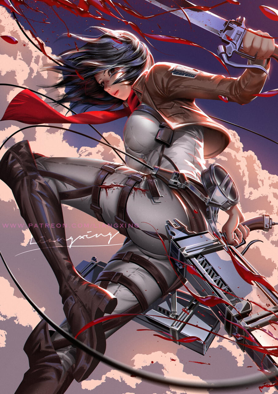 720P, Mikasa Ackerman, Shingeki no Kyojin, Liang Xing, Phone HD Wallpaper