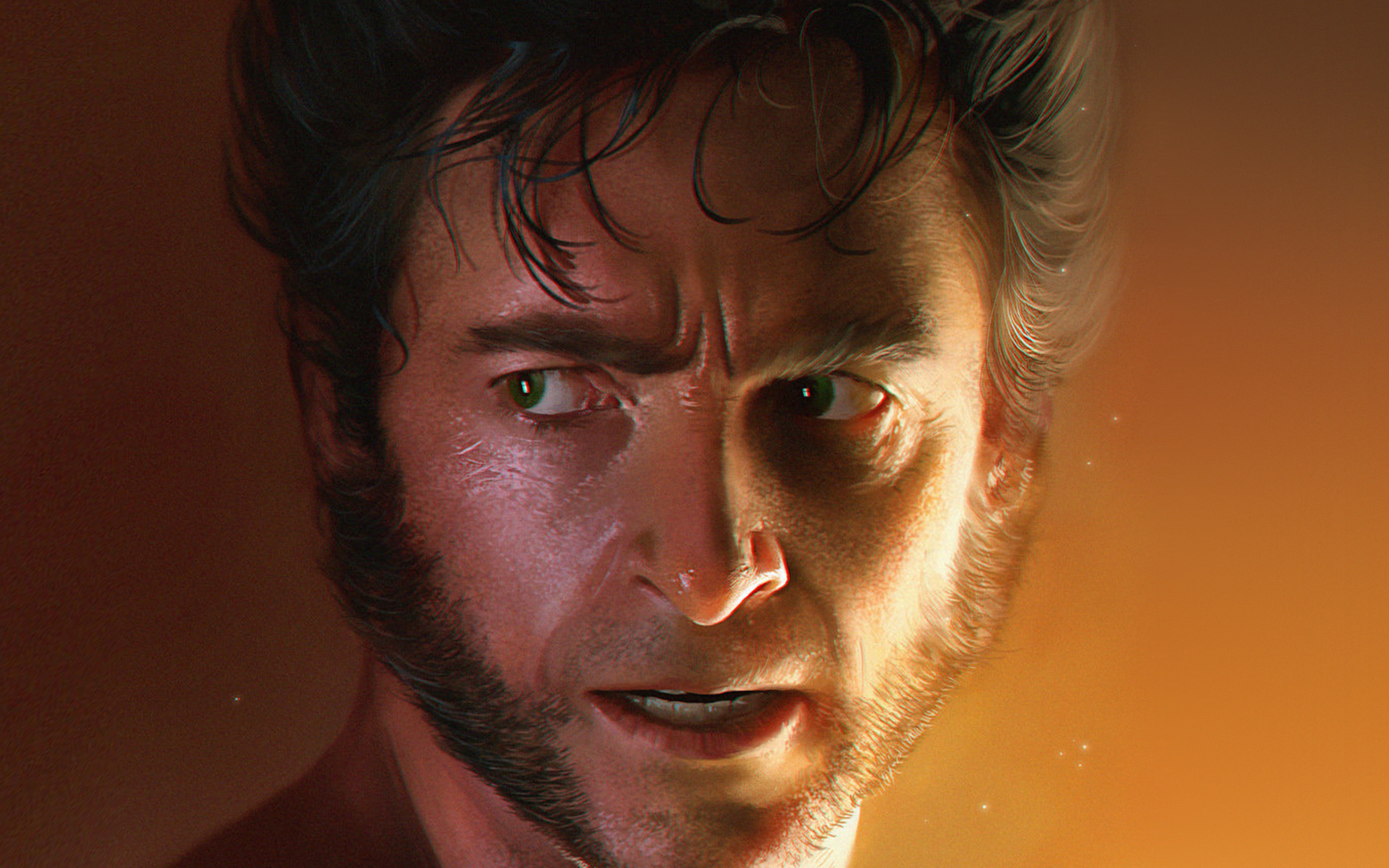 lifestyles, human body part, contemplation, art, young adult, headshot, indoors, 4K, studio shot, front view, looking at camera, men, wolverine, close-up, HD Wallpaper