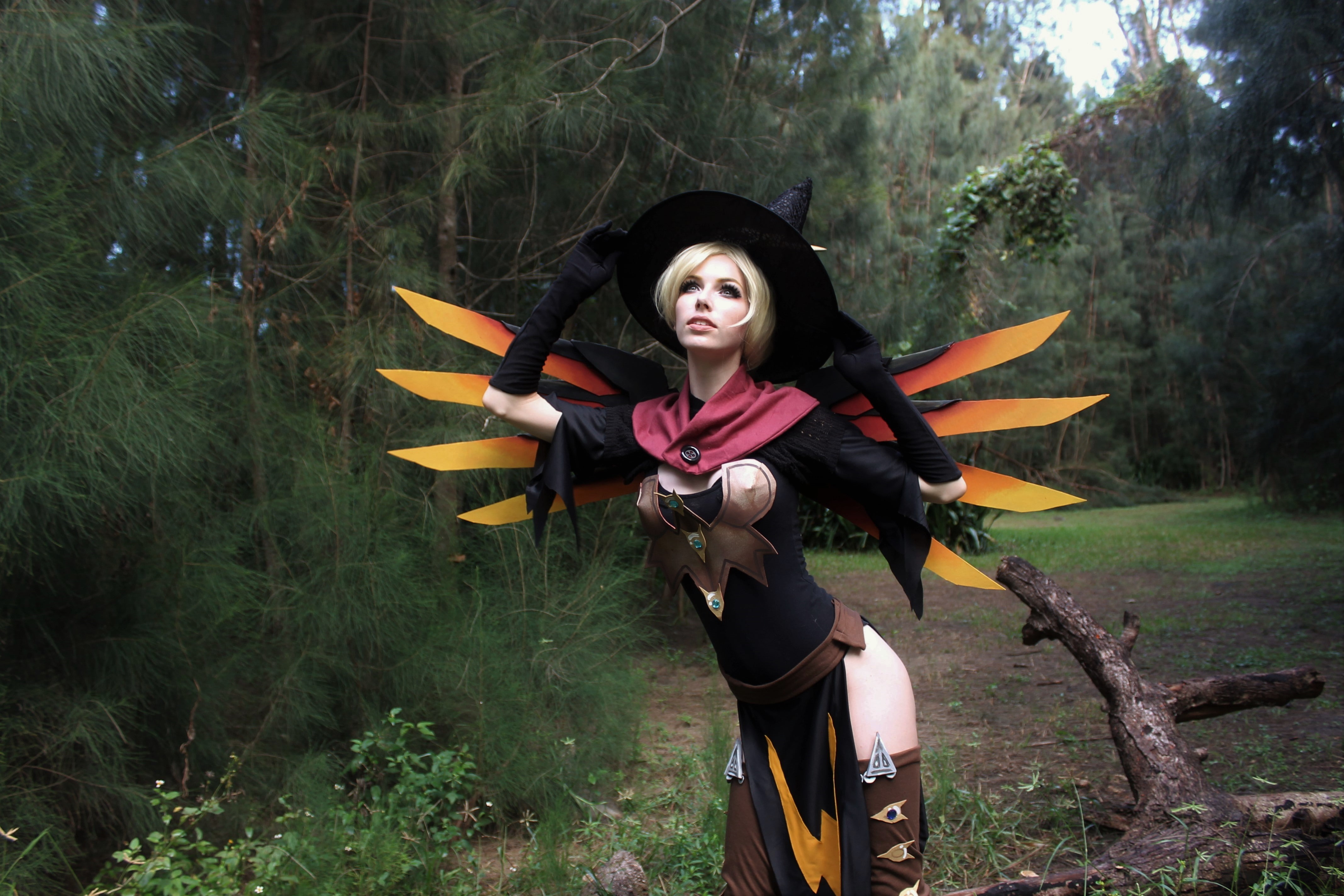 Witch, Women, Mercy (Overwatch), Halloween, 4K, Cosplay, Overwatch, HD Wallpaper