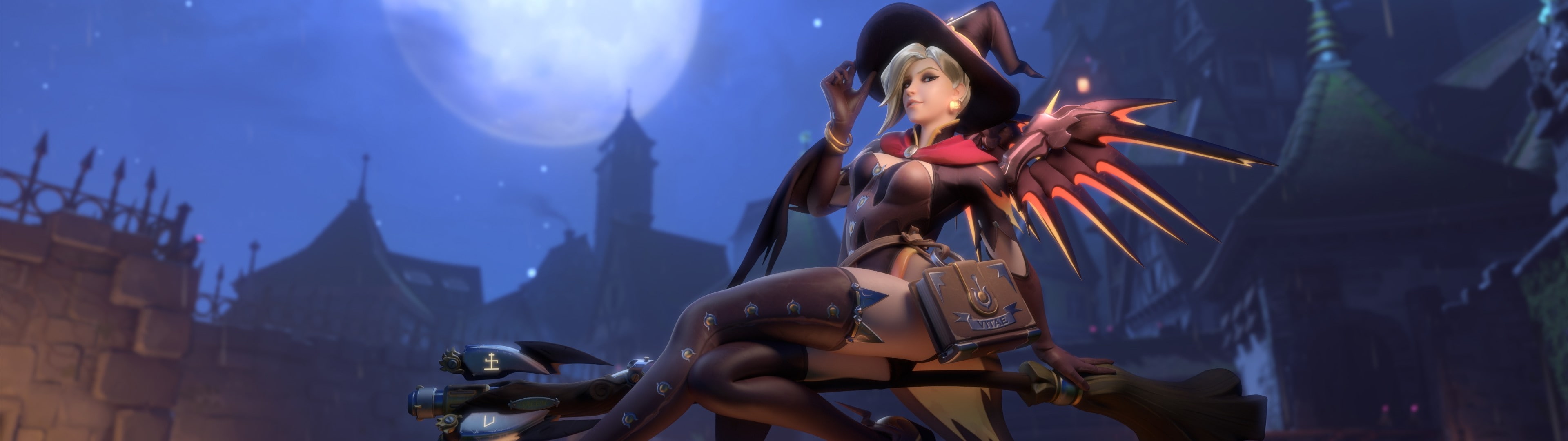 Overwatch, 4K, halloween, witch, Mercy (Overwatch), HD Wallpaper