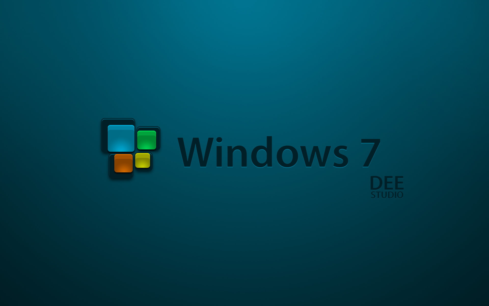 windows 7, 1080P, logo, seven, background, dee studio, icon, HD Wallpaper