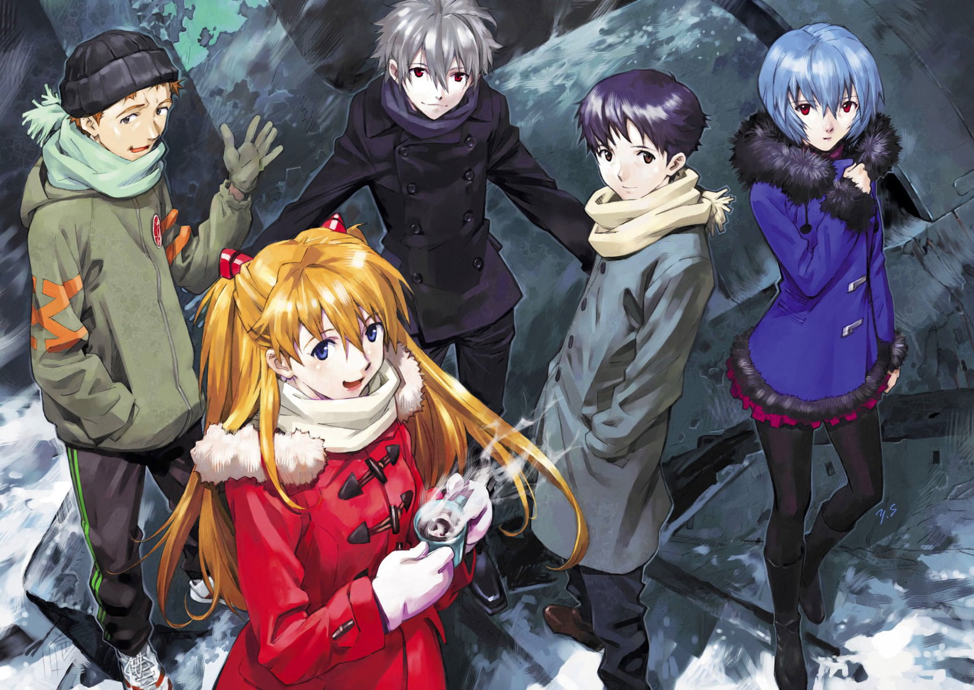 Asuka Langley Sohryu, Toji Suzuhara, Neon Genesis Evangelion, Kaworu Nagisa, Evangelion, 1080P, Rei Ayanami, Shinji Ikari, HD Wallpaper