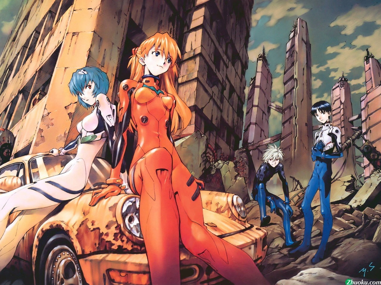 720P, Ayanami Rei, Asuka Langley Soryu, Ikari Shinji, Neon Genesis Evangelion, HD Wallpaper