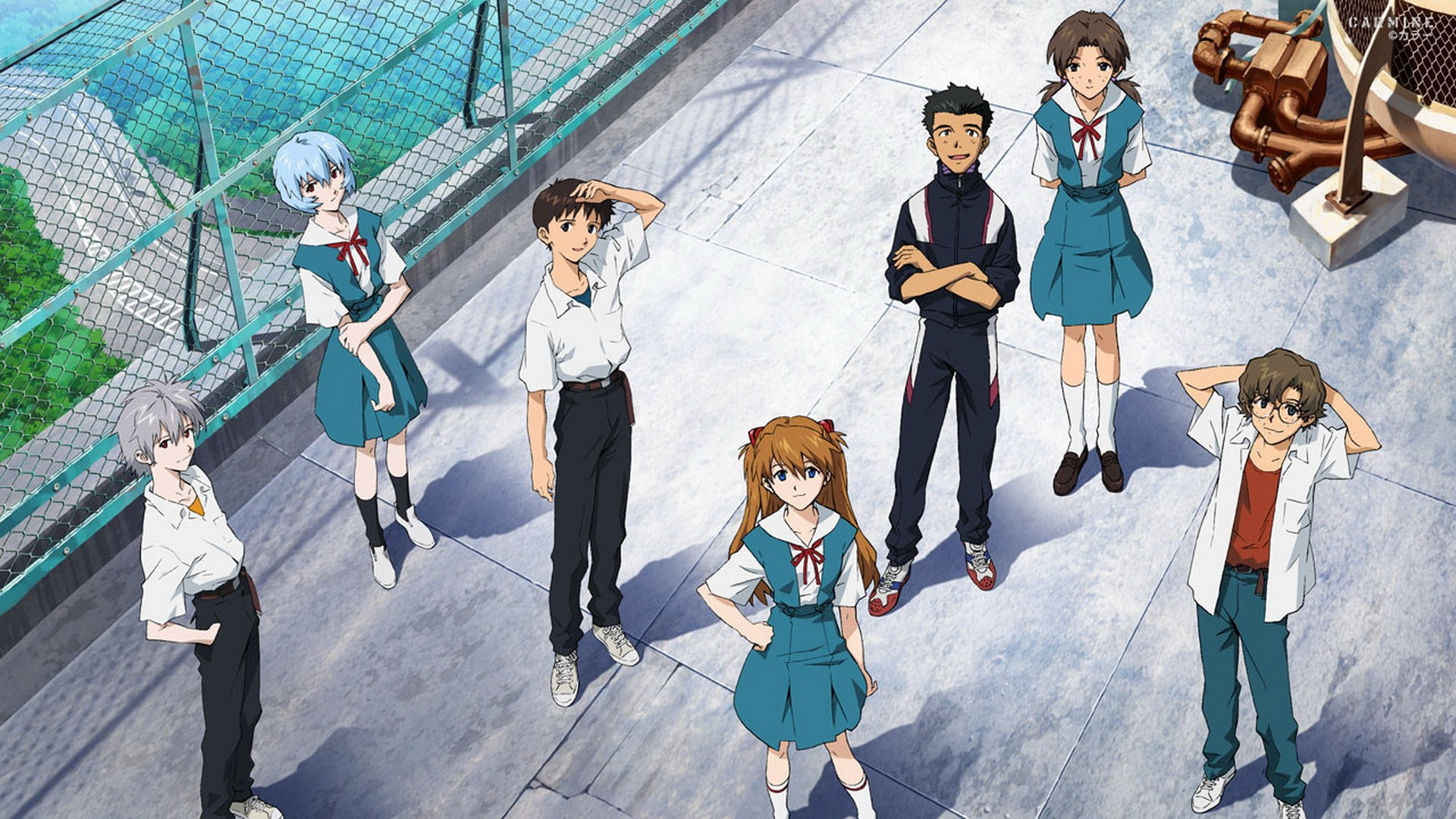 students, Neon Genesis Evangelion, anime, Asuka Langley Soryu, 1080P, Ayanami Rei, Ikari Shinji, HD Wallpaper