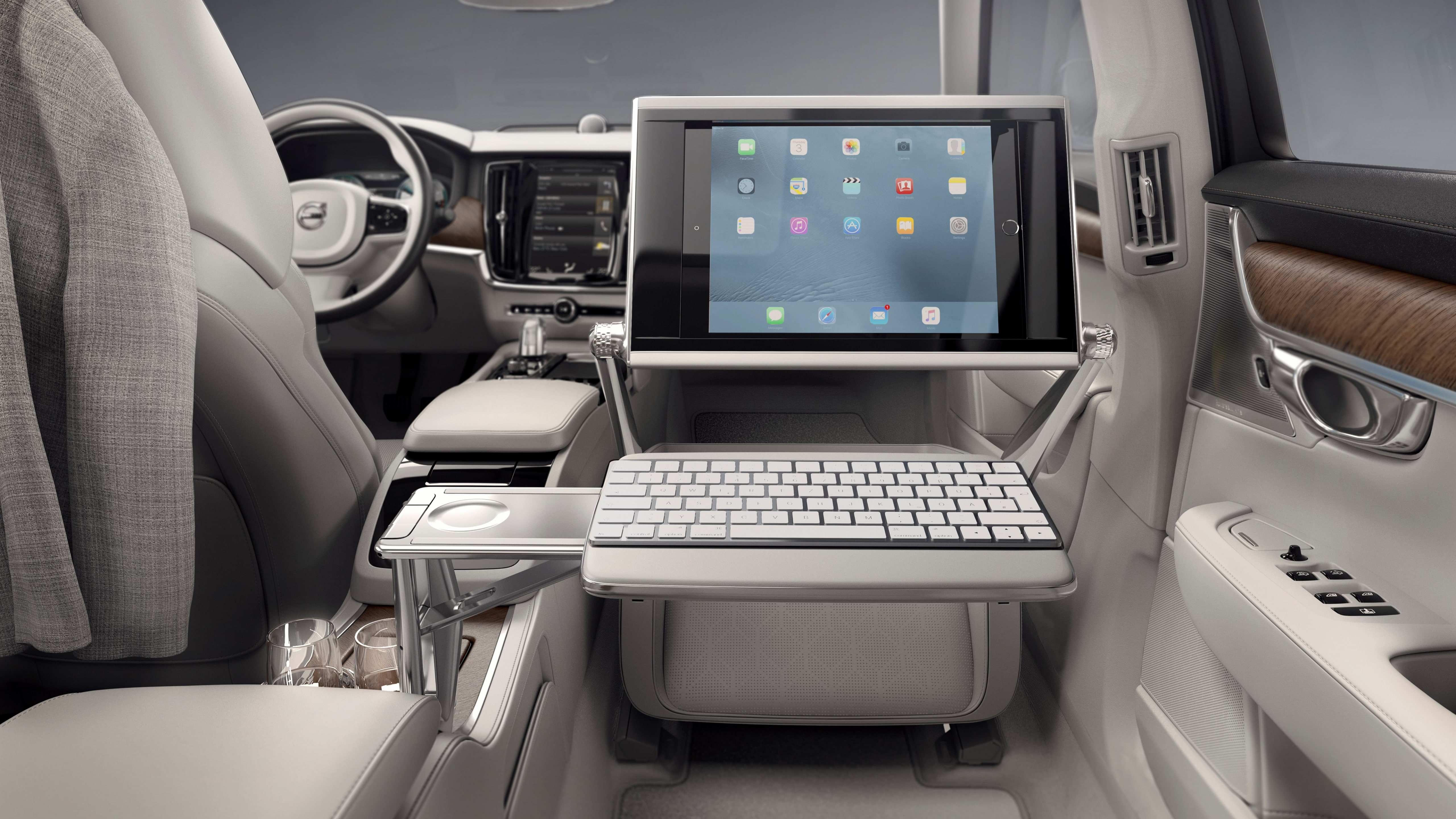 keyboard, 5K, interior, Volvo S90, pro, luxury cars, apple, imac, HD Wallpaper