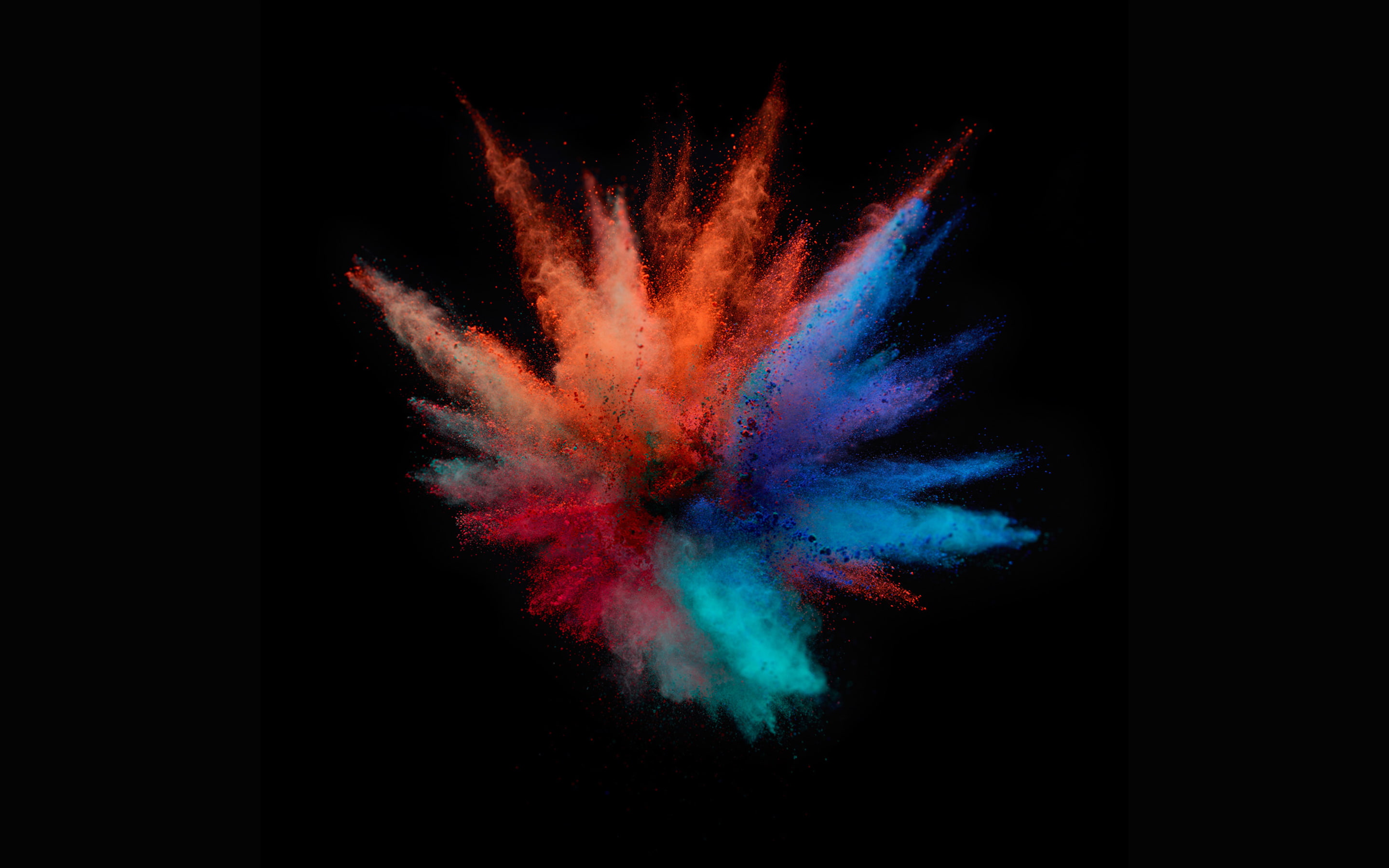 MacBook Pro, Blue, Colors, 2K, Stock, Orange, Dark background, HD Wallpaper