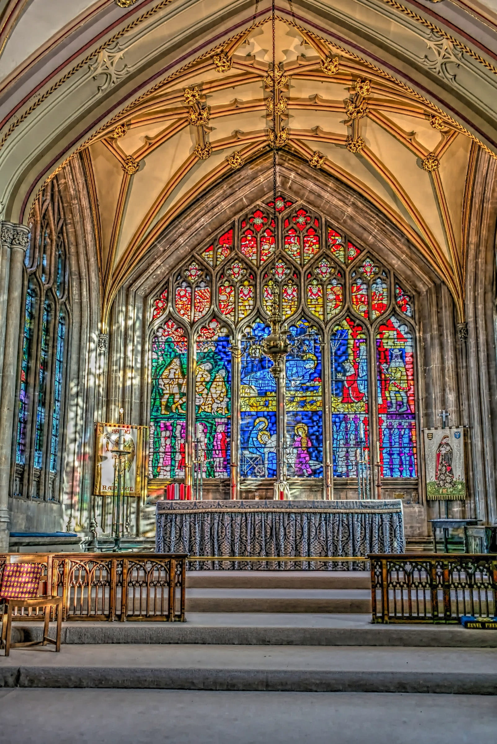 no people, holy, symbolic, faith, architectural column, pray, christianity, Church, famous Place, arch, St Mary S, praise, stained glass window, cathedral, Phone HD Wallpaper
