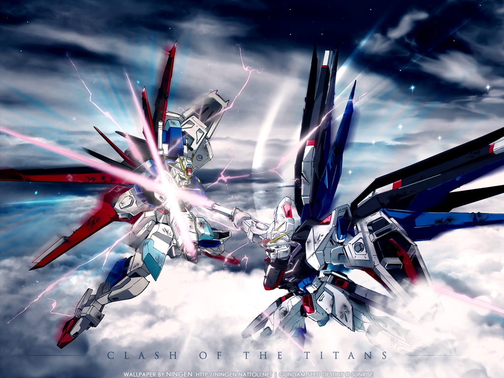 destiny, art, gundam, strike, hd, freedon, seed, anime, 480P, x, vs, HD Wallpaper