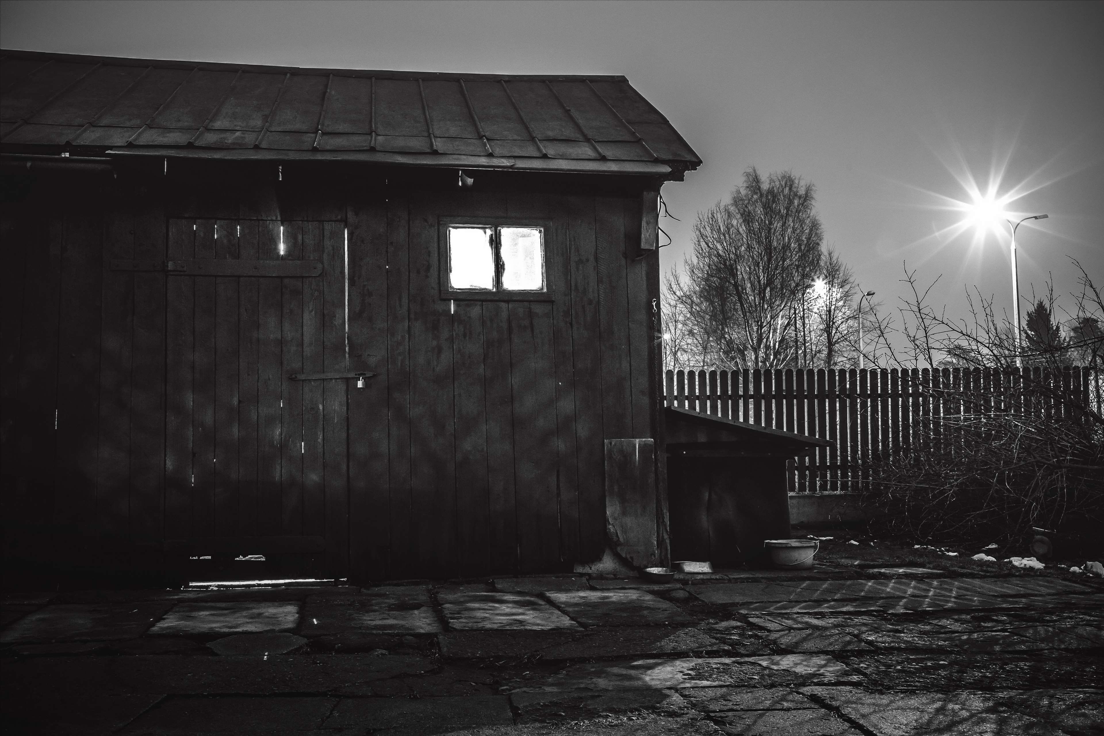 garage, street, longexposure, late, city, lighting equipment, dark, light, residential district, night, no people, wood, house, entrance, outdoors, building, HD Wallpaper