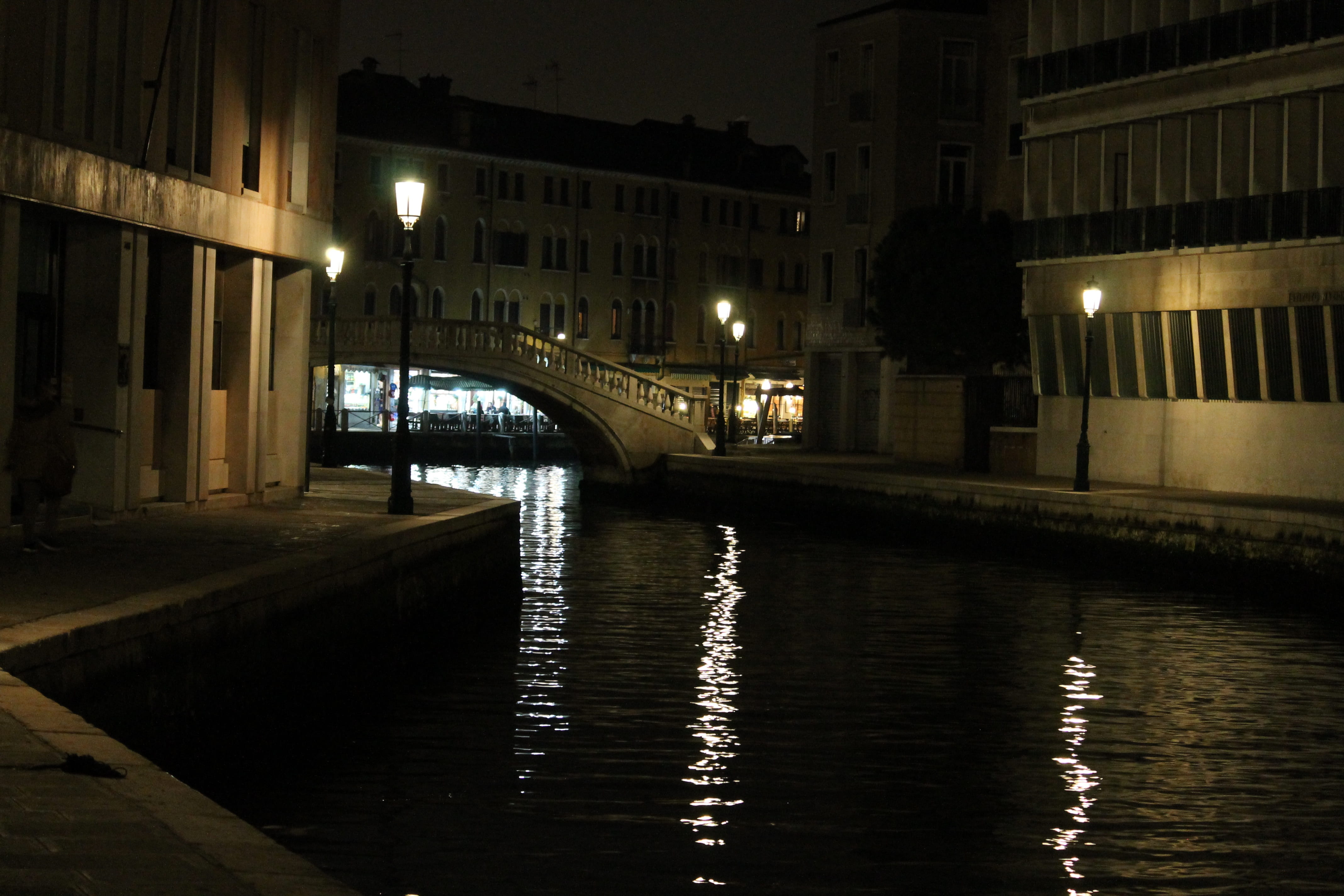 canal, connection, bridge - man made structure, built structure, reflection, 4K, street, evening, outdoors, transportation system, architecture, travel, HD Wallpaper