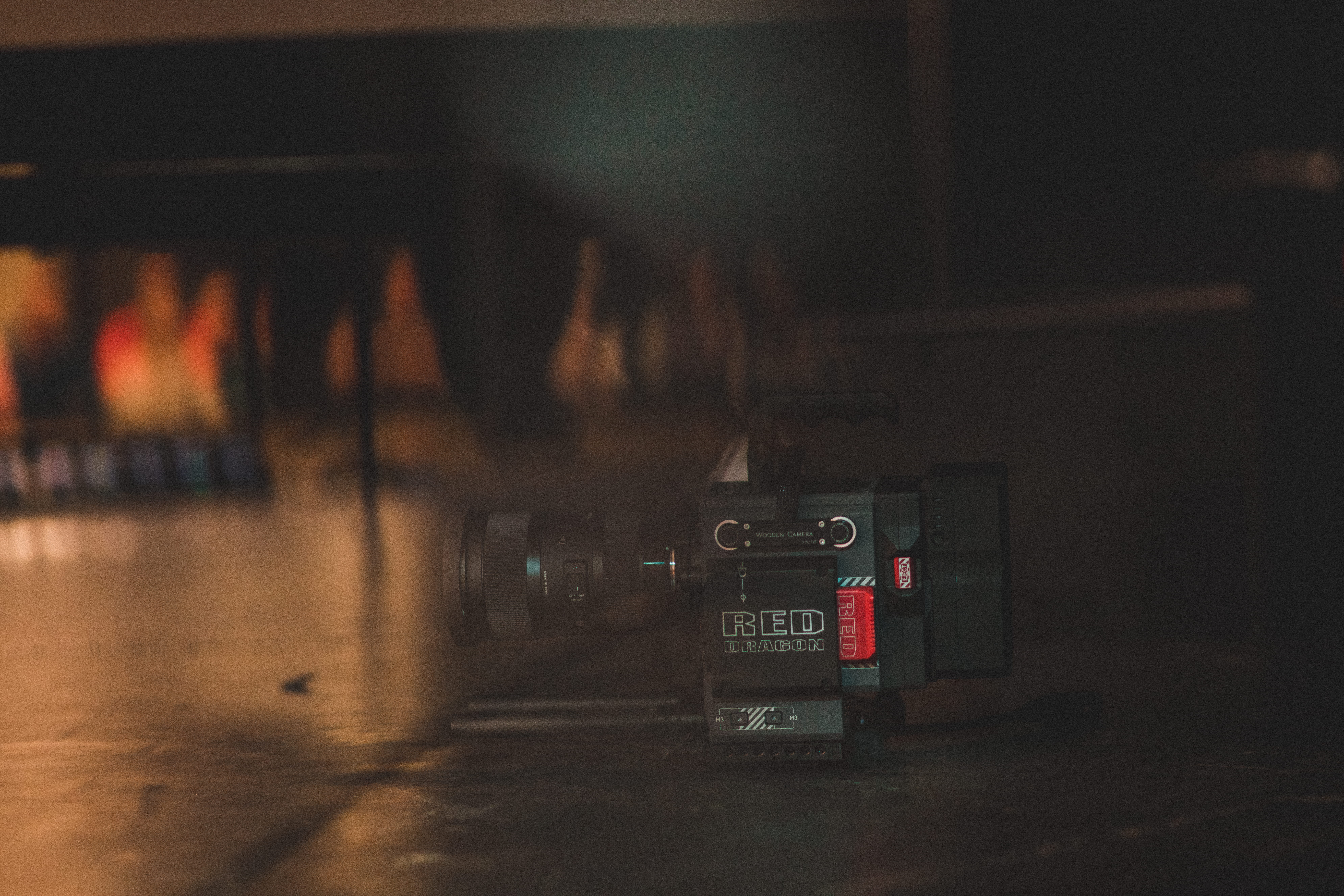 close-up, texture, power, indoors, setup, no people, scarlet w, street, technology, camera - photographic equipment, set, red dragon, night, HD Wallpaper