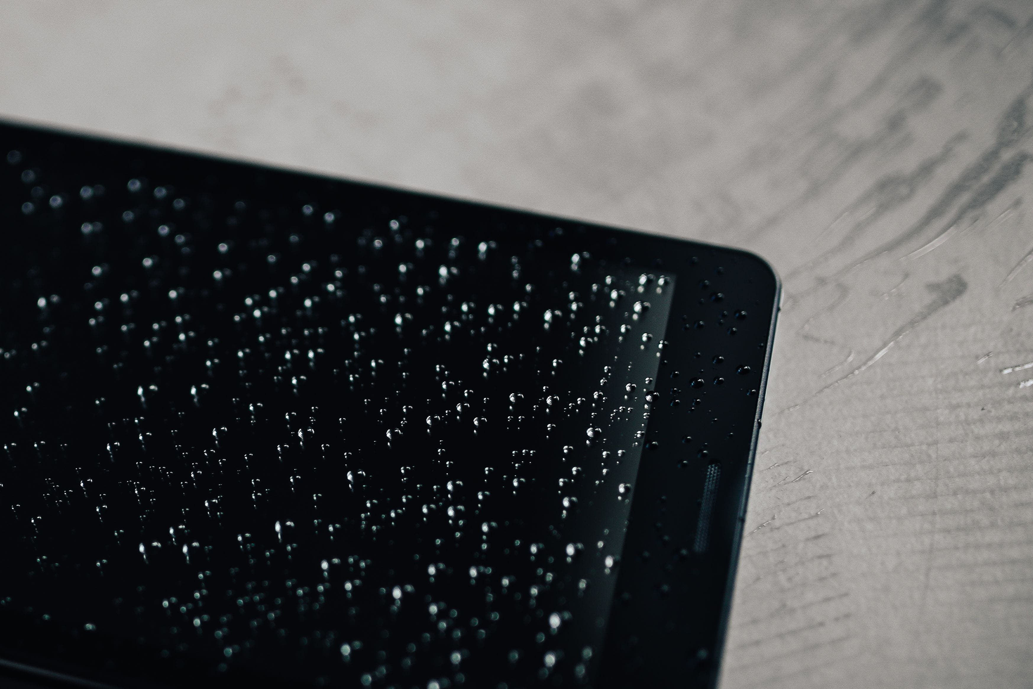 communication, 2K, close-up, telecommunications equipment, wireless Technology, black, data, still life, black Color, Wet, dew, equipment, high angle view, HD Wallpaper