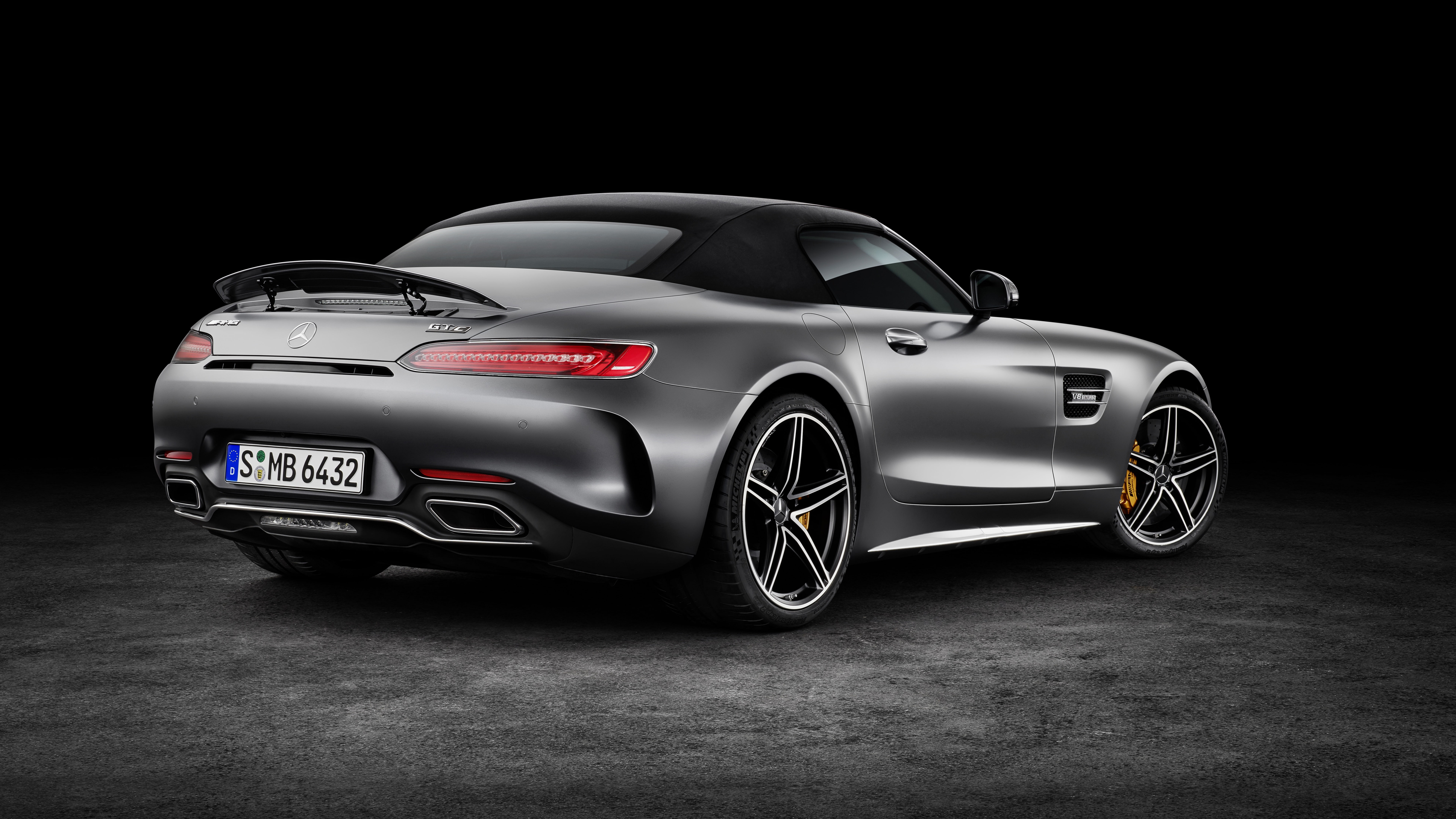 sports car, mercedes-benz amg gt, mercedes amg gt, luxury car, supercar, cabrio, amg gt roadster, roadster, cabriolet, 8K, luxury vehicle, black car, 8k uhd, HD Wallpaper