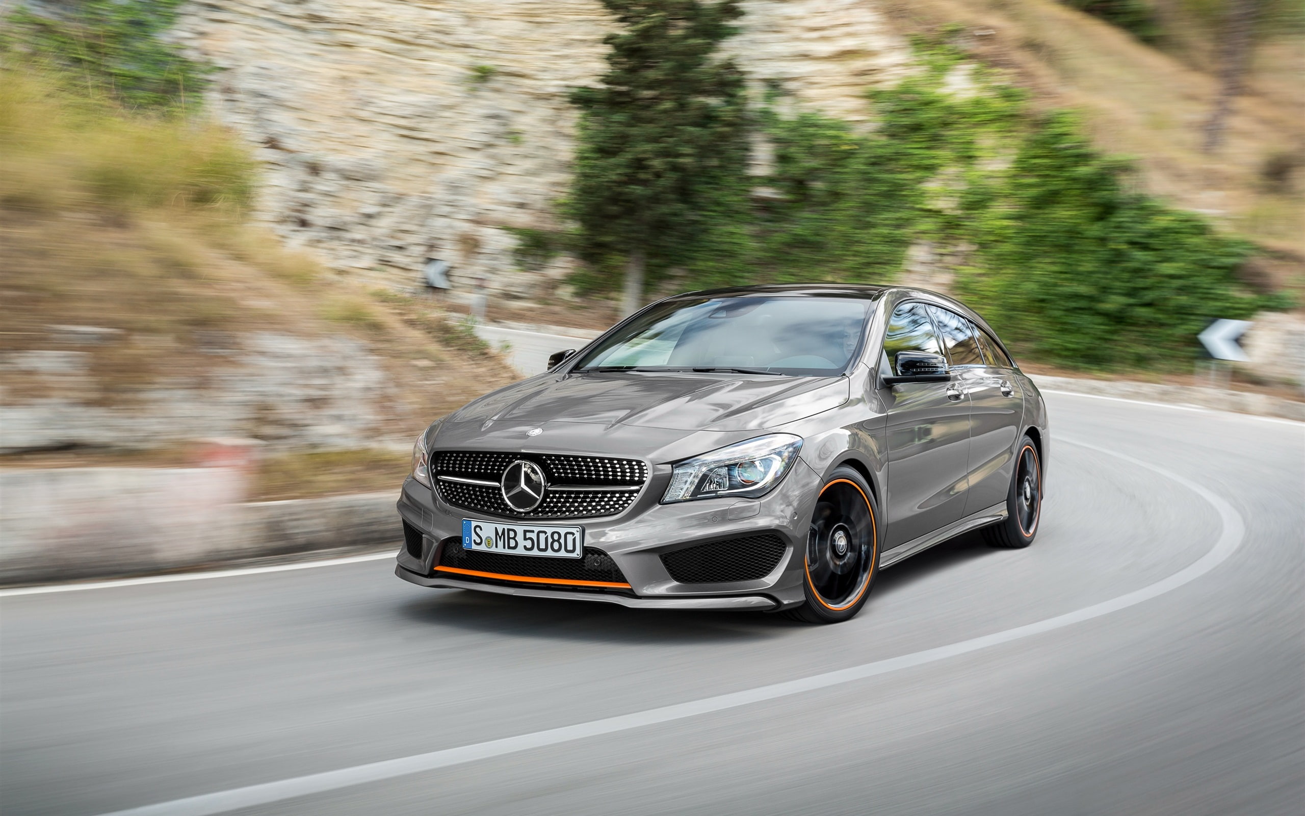 Speed, Benz, Mercedes, Silver, 2015, cla, High, Car, 2K, HD Wallpaper