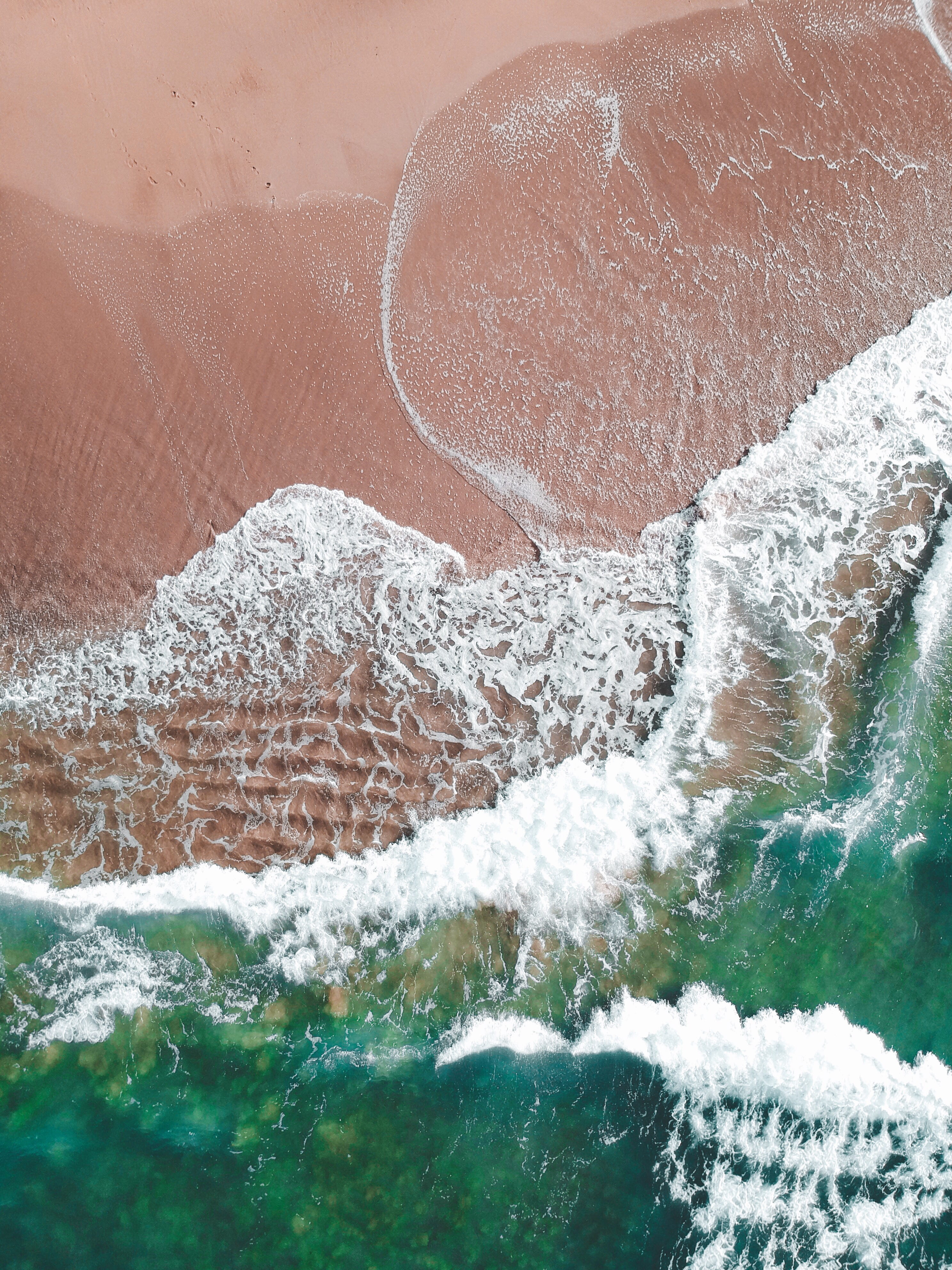 tranquility, ocean, aquatic sport, view, non-urban scene, beach, explore, sport, environment, dji, body, waterfront, wave, scenics - nature, day, iphone background, Phone HD Wallpaper