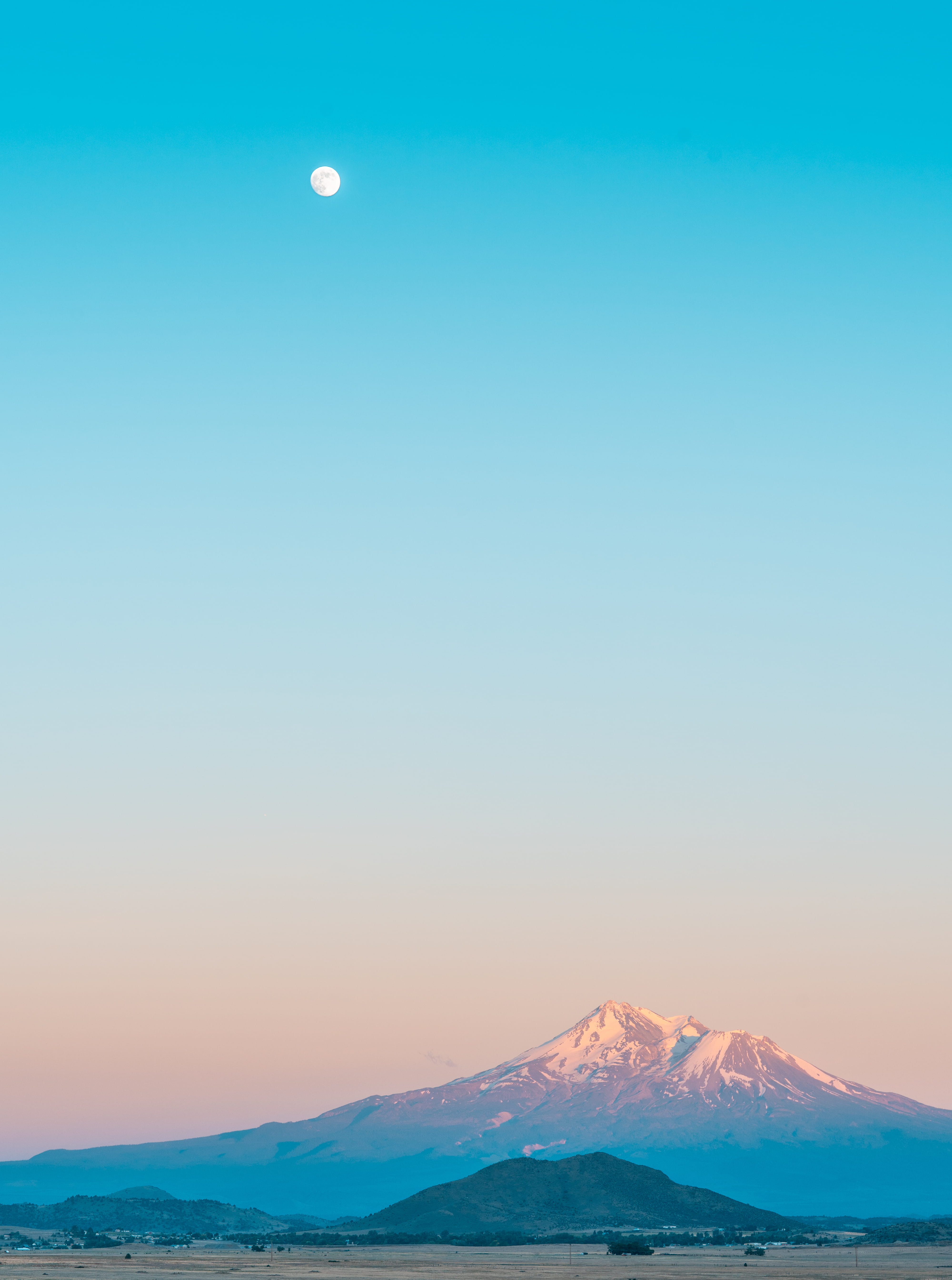 5K, sky, united states, mountain, gradient, non-urban scene, outdoors, copy space, brown, sea, nature, moon, idyllic, twilight, cold temperature, mountain peak, Phone HD Wallpaper