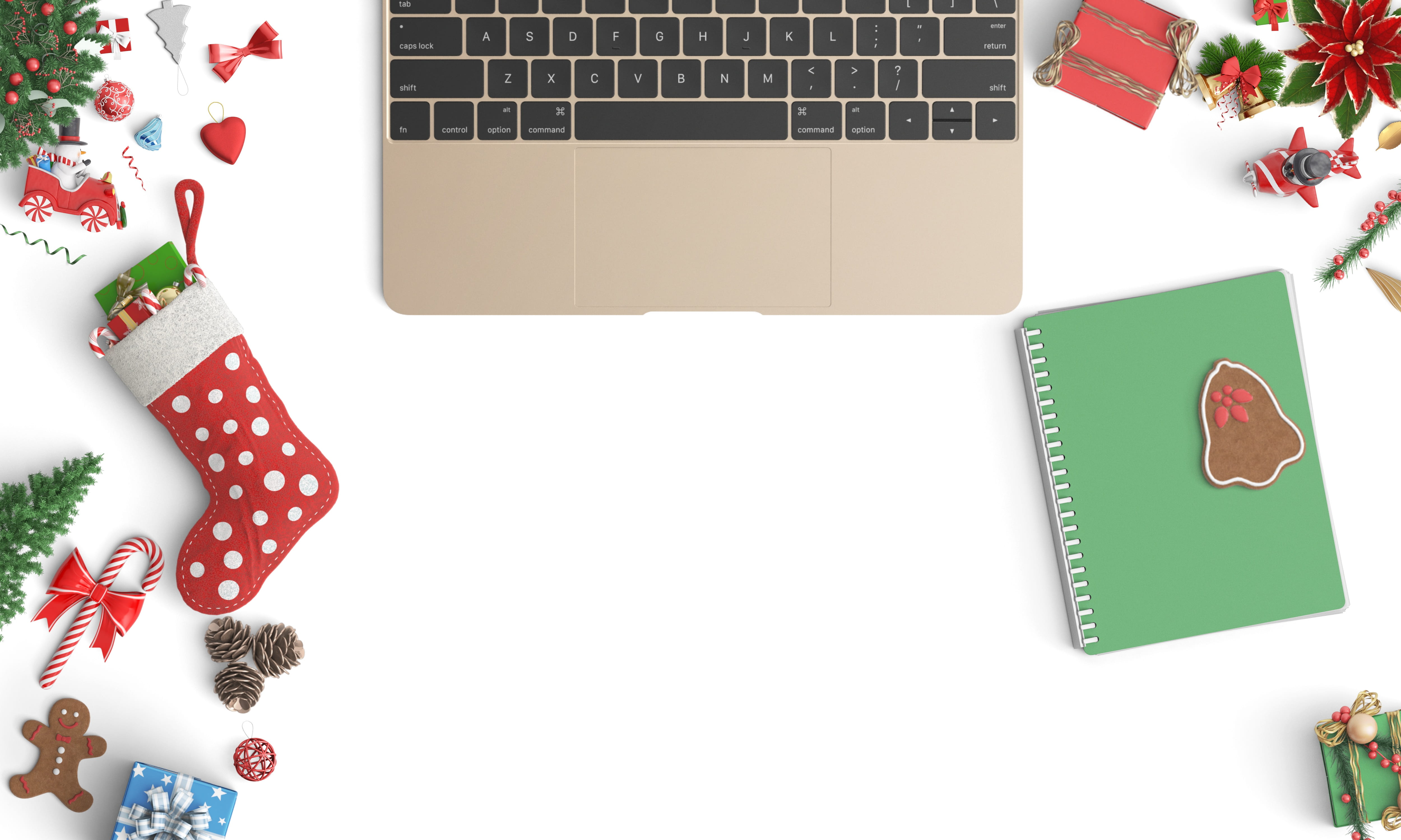 technology, pro, decoration, 4K, frame, computer, holiday, gold, notebook, paper, photography, celebration, mockup, plant, green, wireless technology, HD Wallpaper