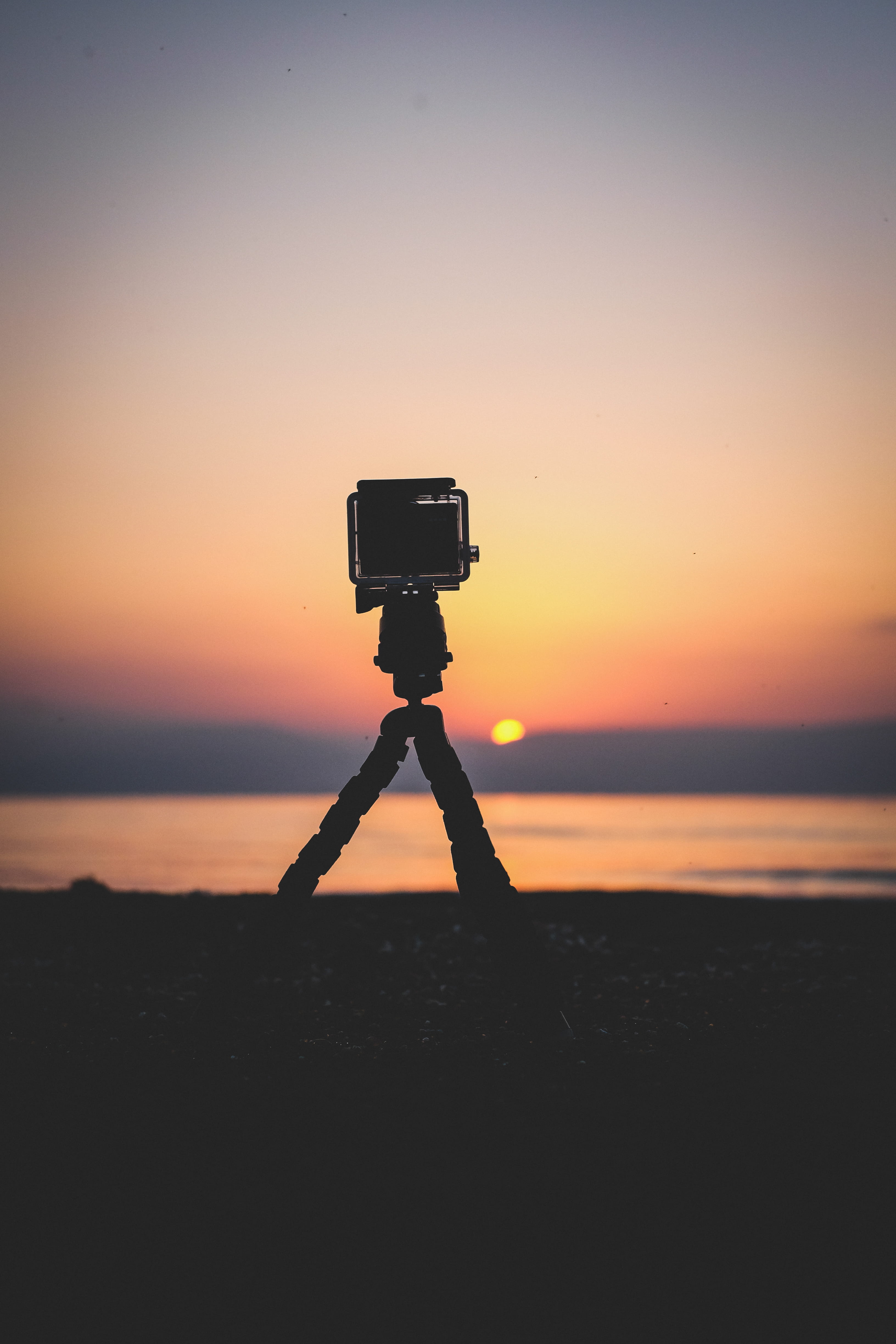 sea, technology, scenics - nature, adventure, photography themes, sea of galilee, tripod, land, tranquil scene, dusk, beauty in nature, wanderlust, digital single-lens reflex camera, Phone HD Wallpaper