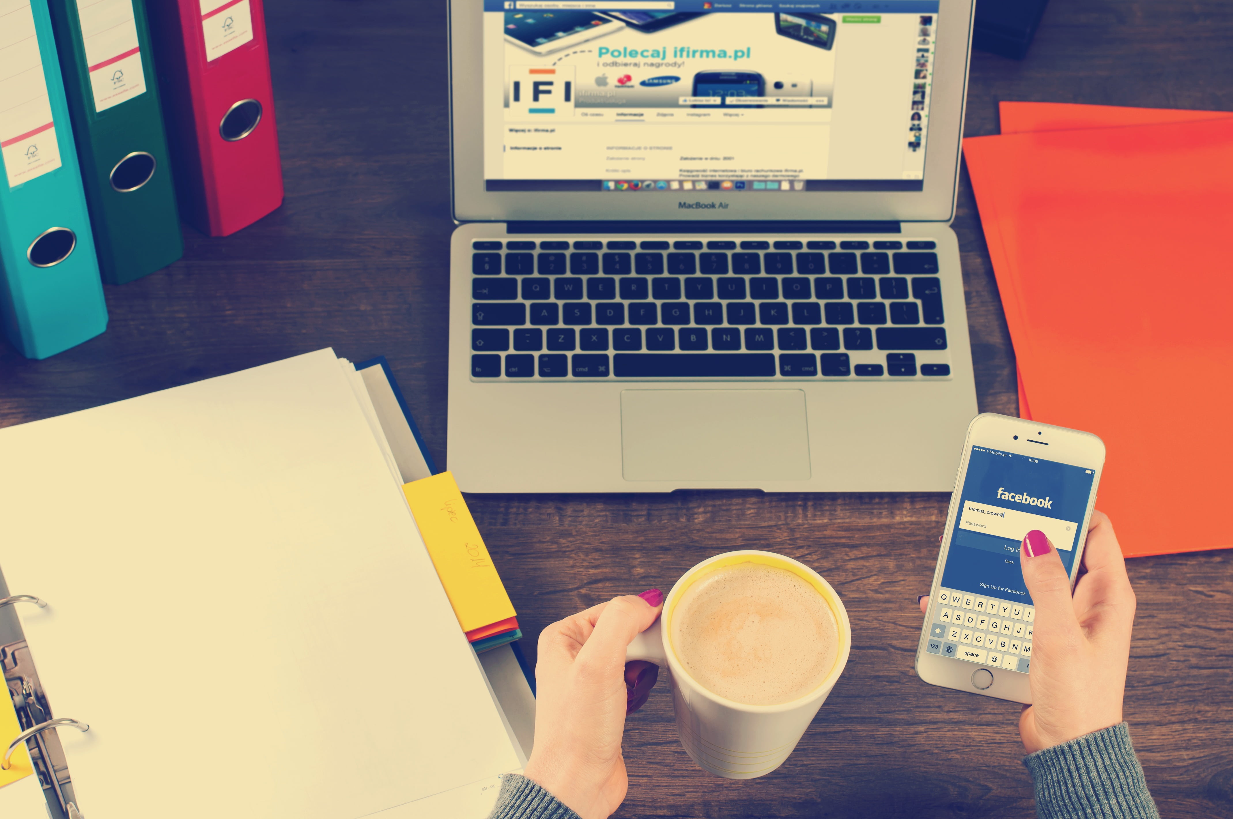 person, human hand, phone, one person, cup, communication, folders, using, woman, mobile, computer equipment, drink, internet, work, food and drink, buying, HD Wallpaper