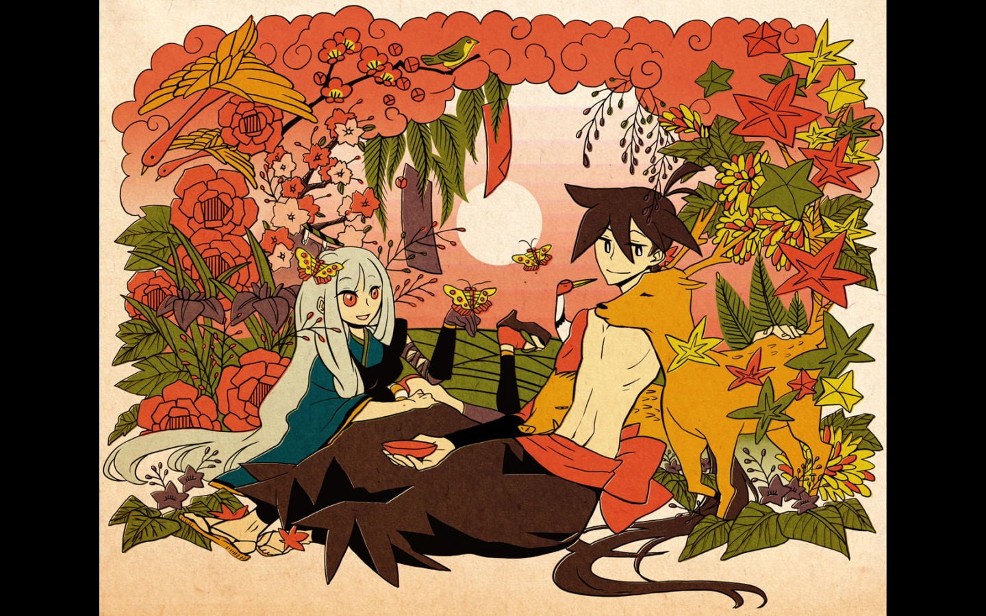 tree, representation, Katanagatari, mural, 720P, human representation, no people, male likeness, anime, female likeness, craft, auto post production filter, HD Wallpaper