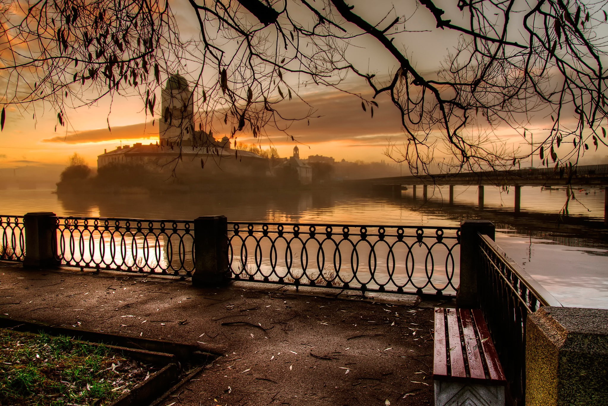 morning, late autumn, 1080P, Vyborg, HD Wallpaper