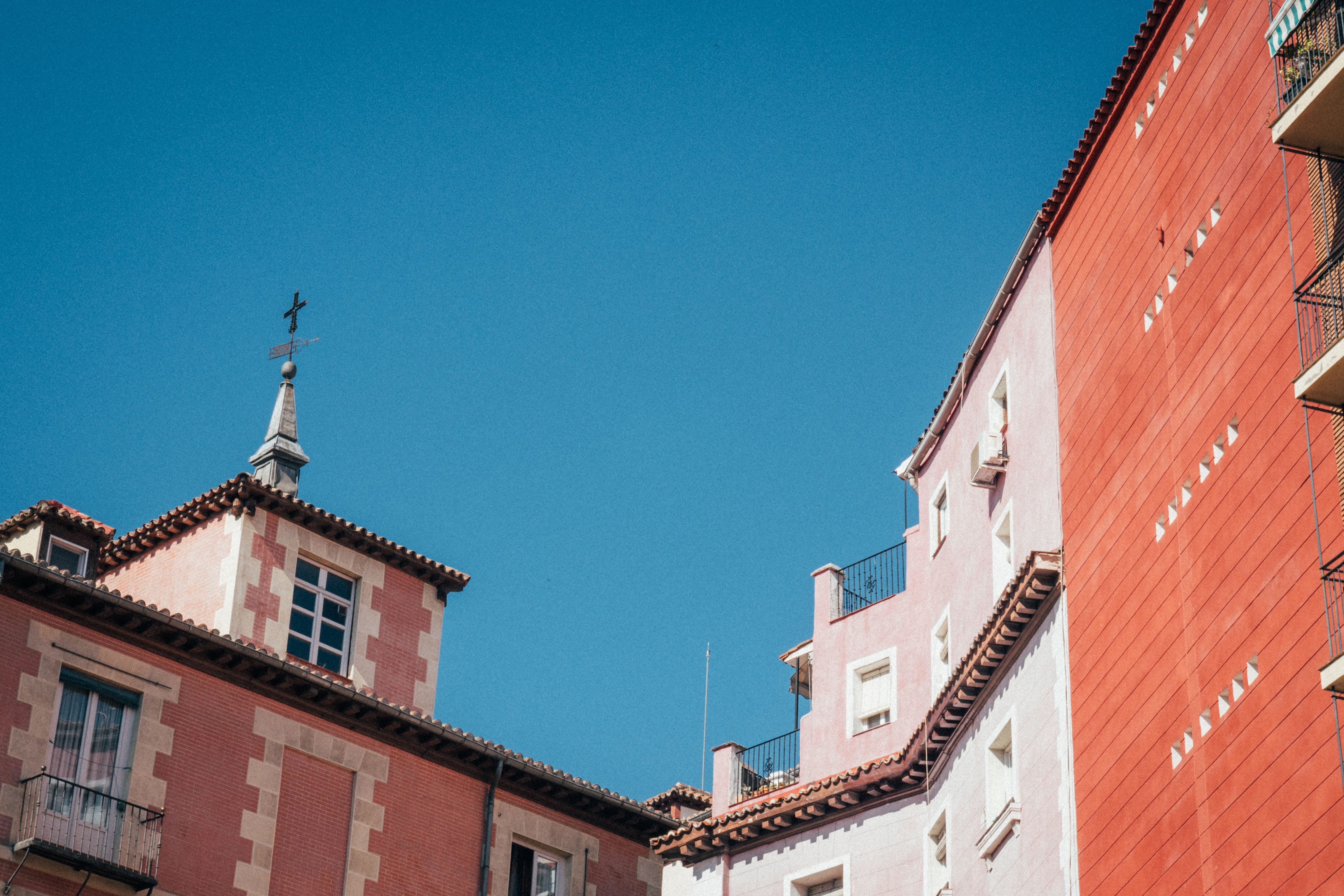 city, white, red, nature, roof tile, urban, brick, terrace, photo, place of worship, 4K, building, pink, brown, religion, built structure, roof, the past, HD Wallpaper