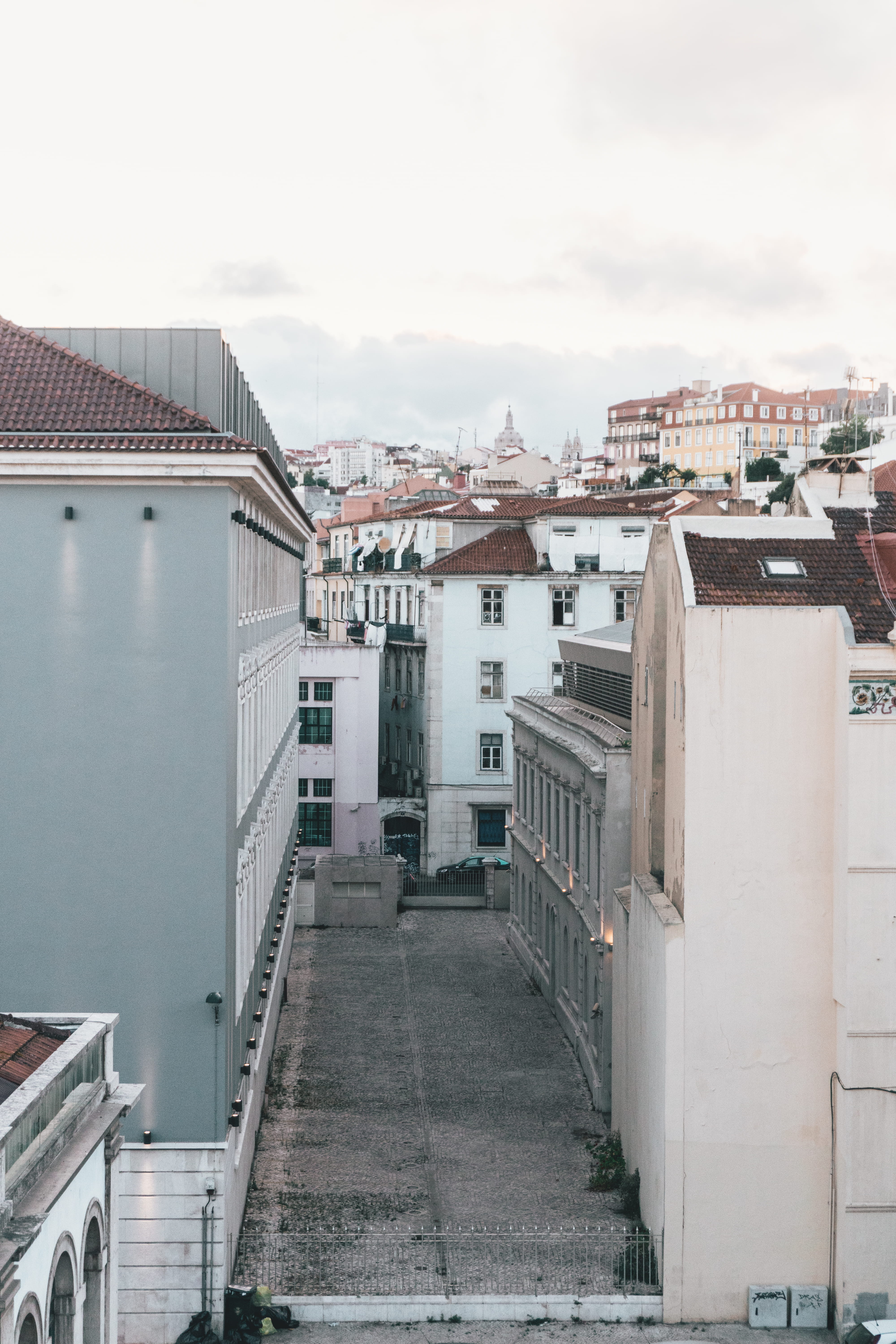 neighborhood, housing, roof, high angle view, portugal, day, white, built structure, outdoors, the way forward, transportation, buildings, villa, architecture, Phone HD Wallpaper