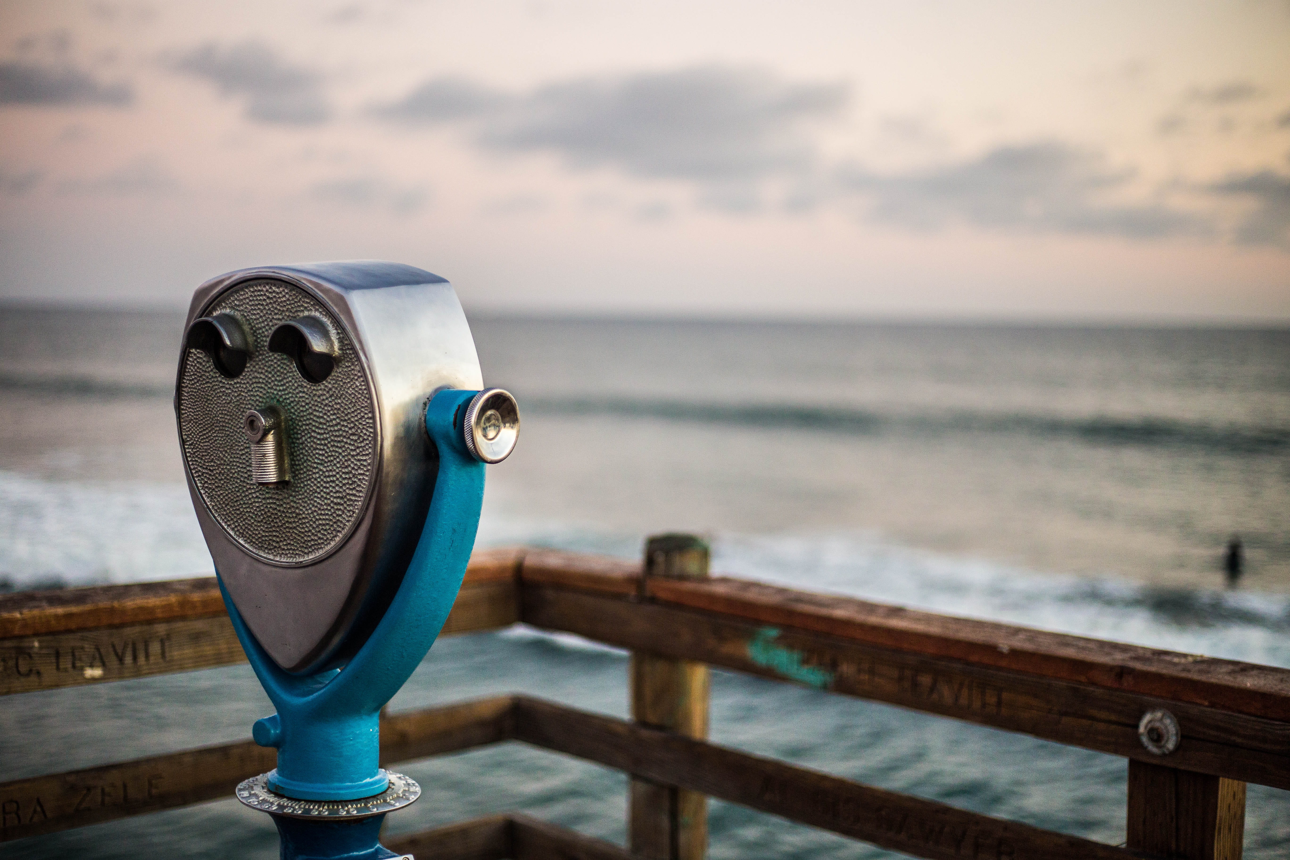 telescope, scenics - nature, horizon, binoculars, ocean, hand-held telescope, oceanside, no people, united states, sunset, outdoors, land, surveillance, HD Wallpaper