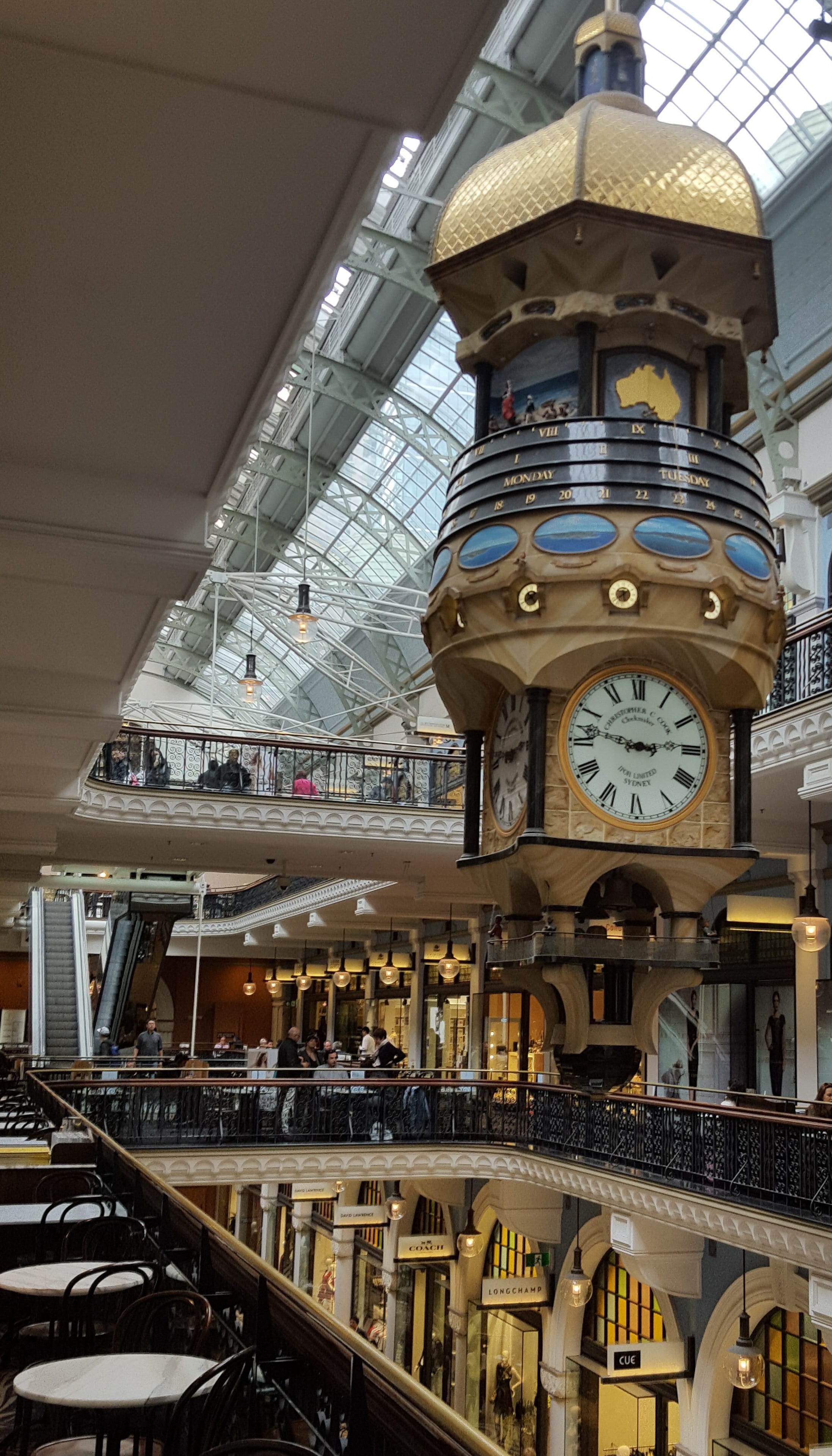 sydney, clock, transportation, time, indoors, shopping centre, clock face, day, building, 2K, clock tower, ceiling, no people, travel, built structure, Phone HD Wallpaper