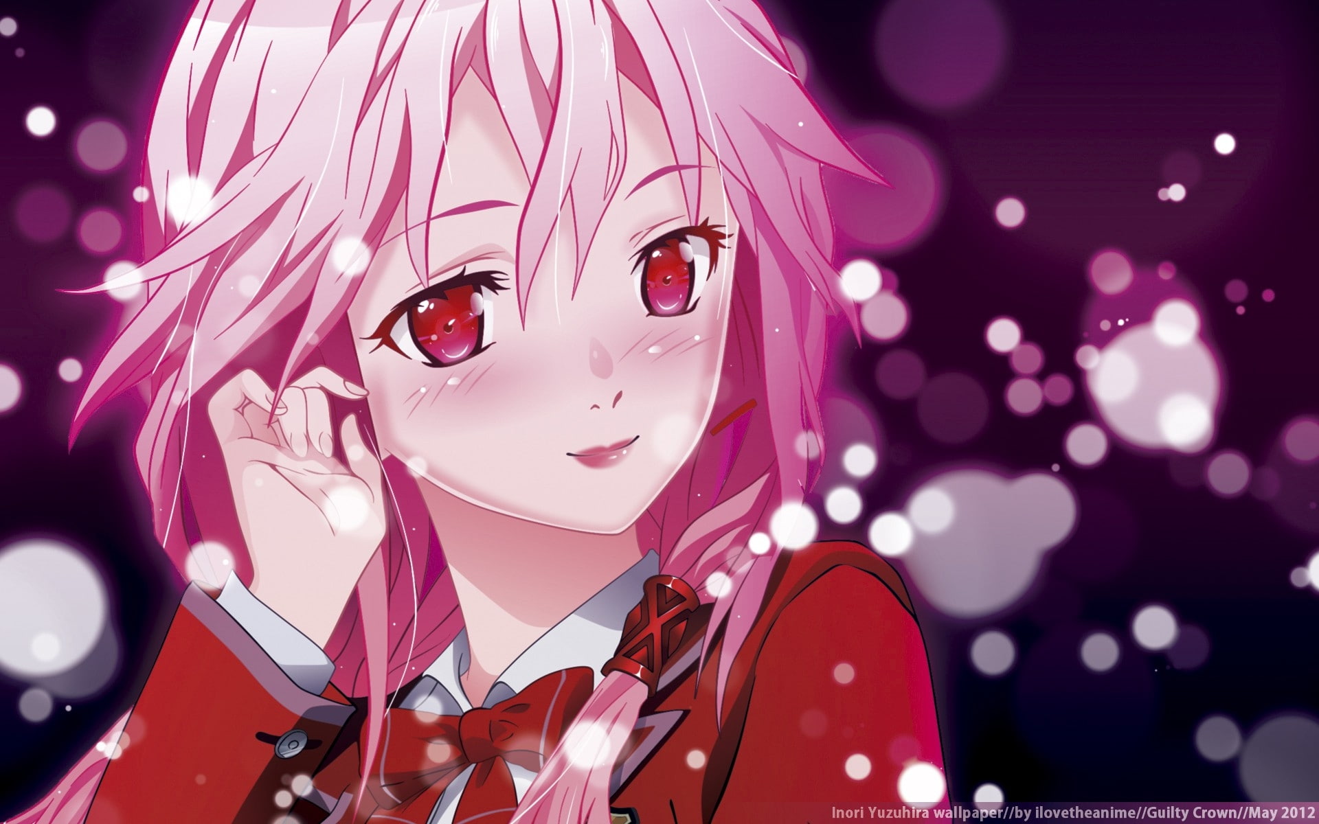 long, school uniforms, faces, school, schoolgirls, uniforms, twintails, art, anime, hair, girls, hd, people, pink, lips, eyes, bows, red, 1080P, blush, HD Wallpaper