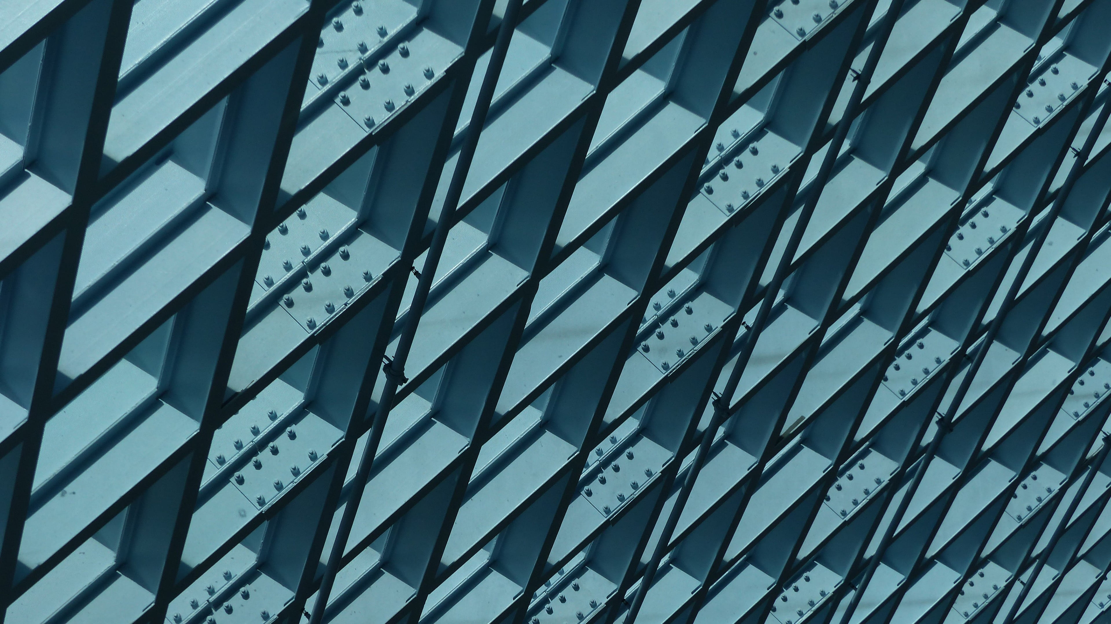 steel, rug, low angle view, no people, full frame, office building exterior, building exterior, beams, office, building, 4K, pattern, nature, outdoors, HD Wallpaper