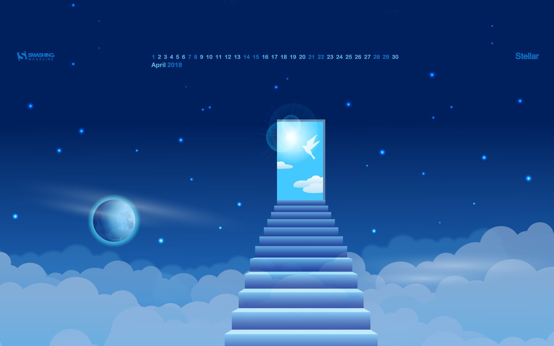 stairway, calendars, glowing, sphere, direction, blue, sky, 1080P, communication, white color, digital composite, technology, studio shot, illuminated, HD Wallpaper