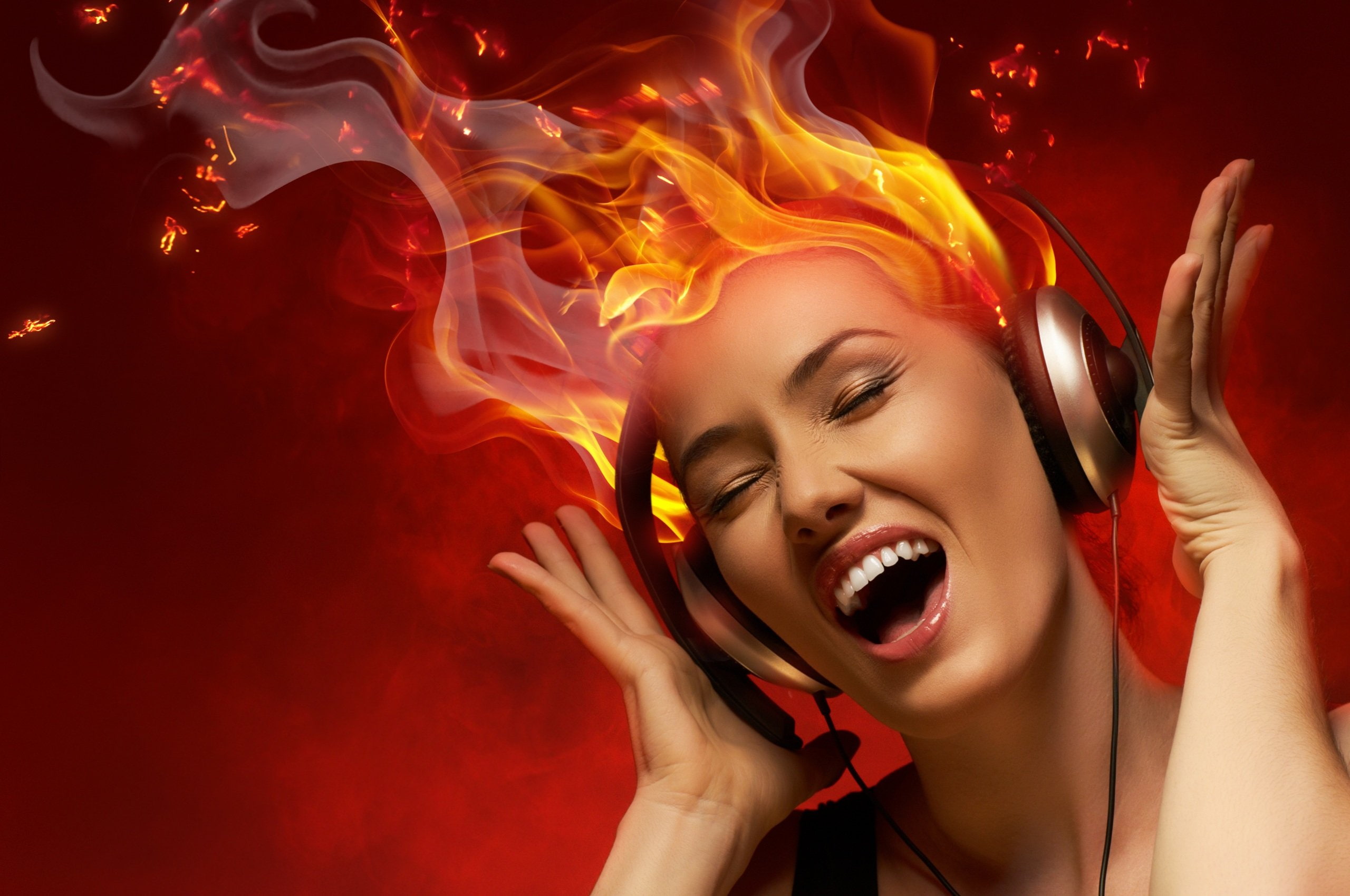 headphones, deejay, gramophone, music, 2K, girls, record, HD Wallpaper