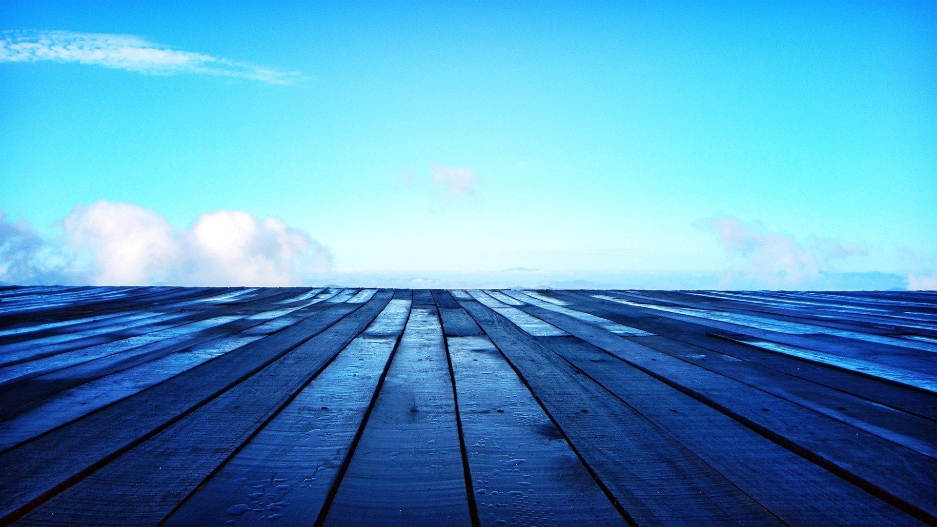 no people, diminishing perspective, environment, wooden, blue, wood - material, nature, scenics - nature, sky, sea, day, outdoors, Wood, horizon, textured, HD Wallpaper
