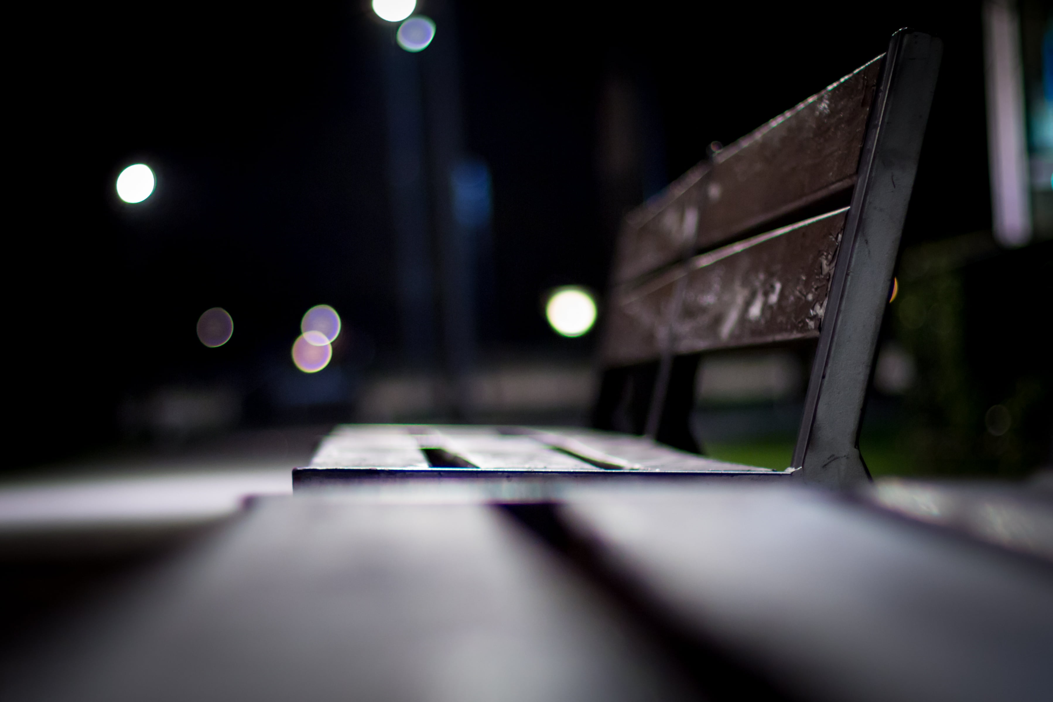 bench, dark, sky, selective, photography, night, macro, Banc, brown, lightroom, canon eos 650d, defocused, dark sky, studio, 2K, HD Wallpaper