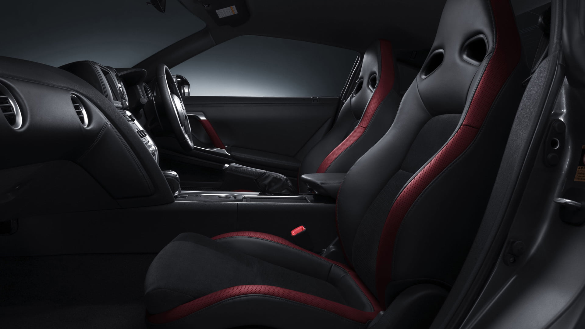 restraint, land vehicle, steering wheel, car, red, 1080P, no people, vehicle seat, motor vehicle, vehicle interior, mode of transportation, seat belt, HD Wallpaper