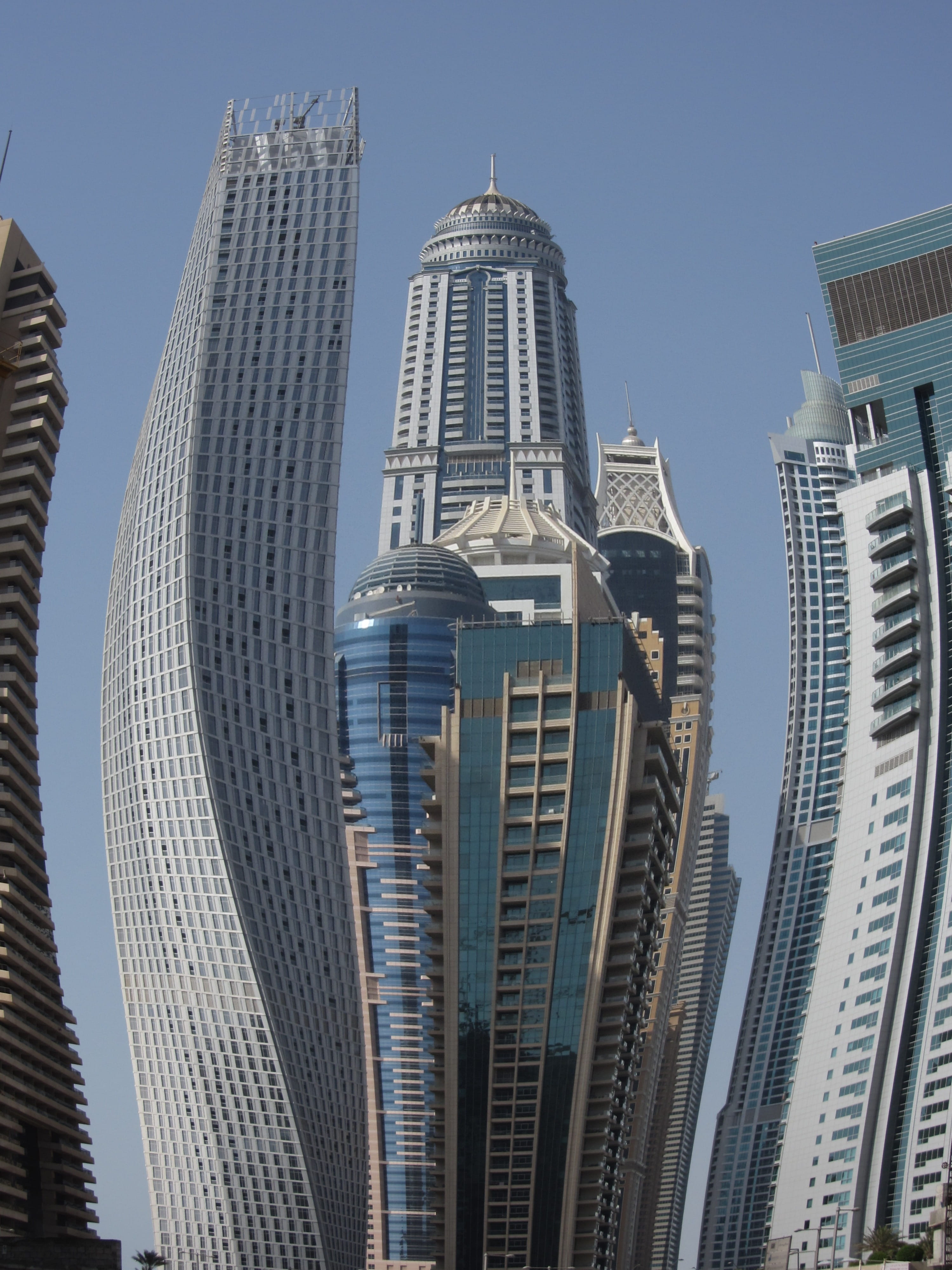famous Place, business, Blue, united Arab Emirates, office, no people, financial district, blue, outdoors, fun, buildings, Sky, day, tall - High, sky, tower, Phone HD Wallpaper